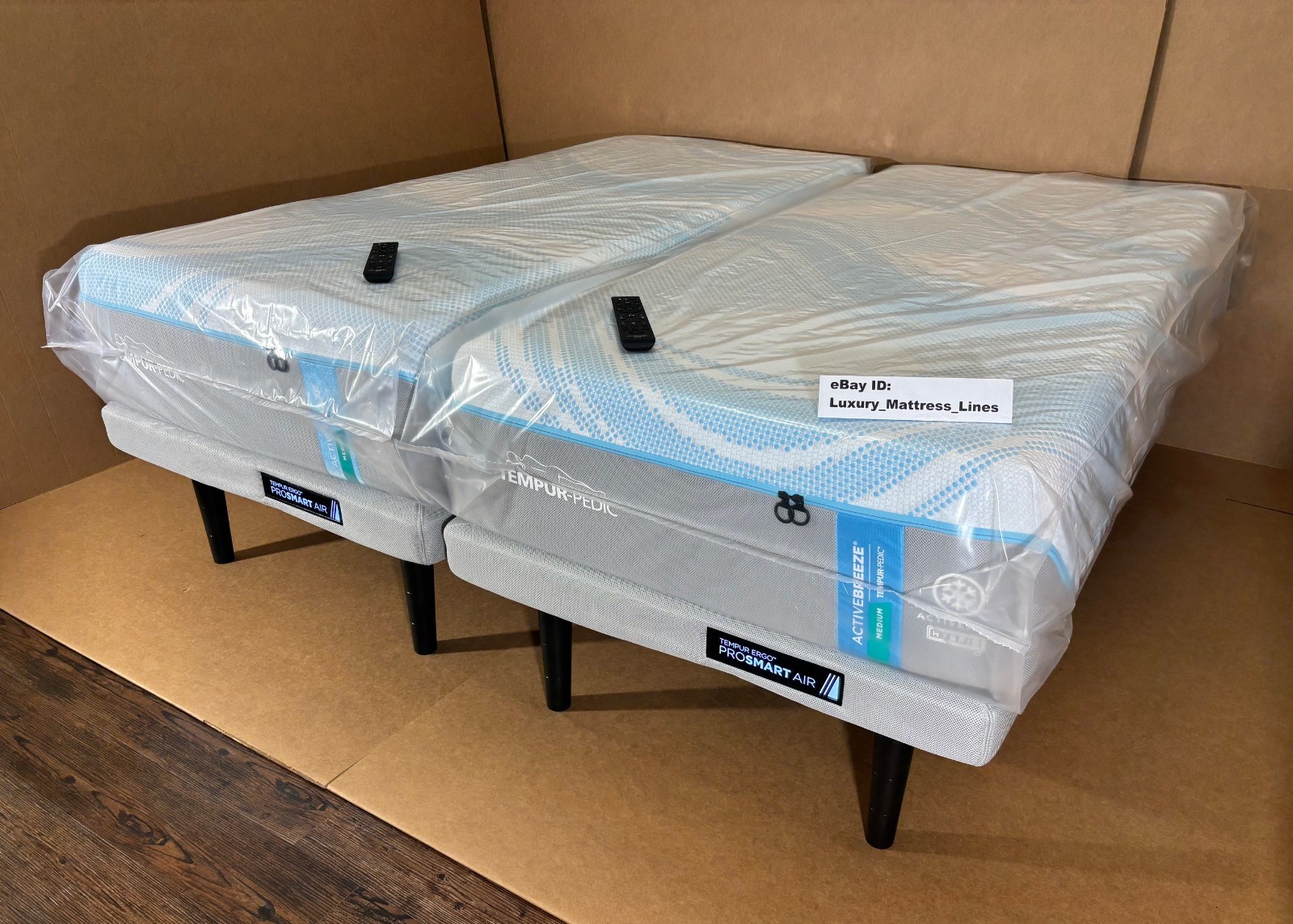 Tempurpedic ActiveBreeze Split King Mattress W/Pro Smart Air Adjustable Base NEW
