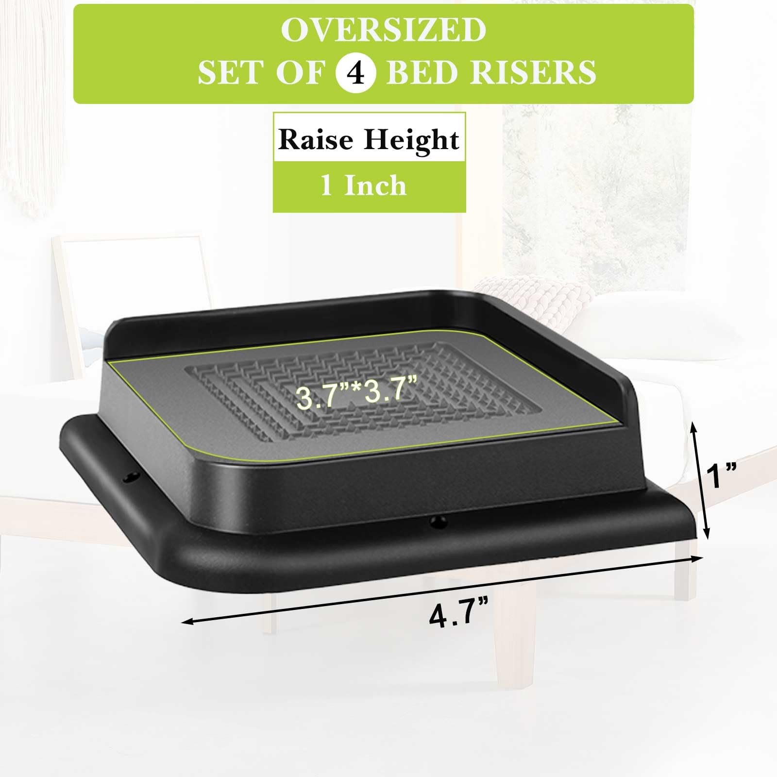 Yookwutar Bed Risers 1 inch, 2 3 4 6 1 Inch, Black 4 Pack
