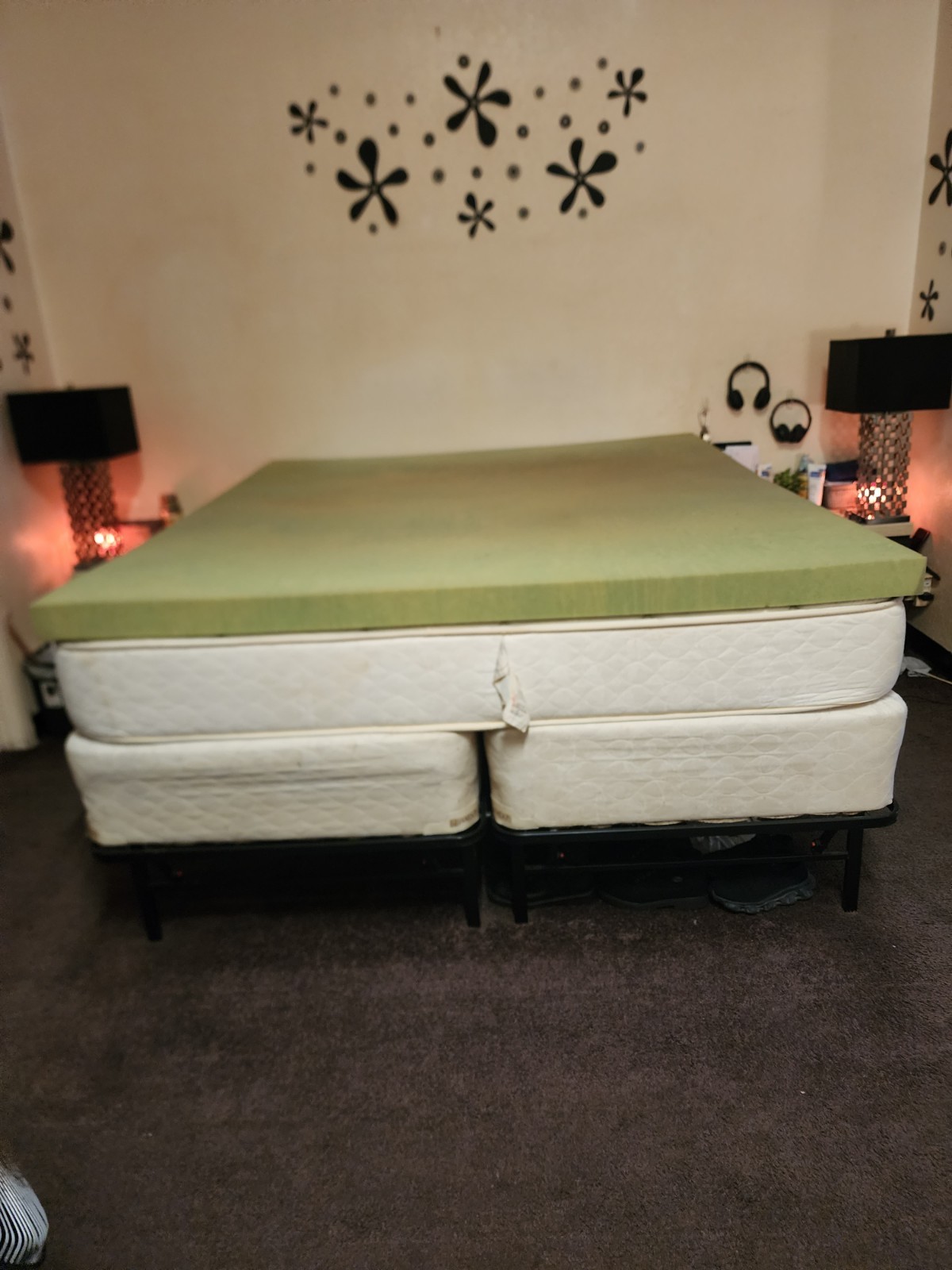 CAL KING bed, Matress, Box Springs, Frame and memory foam topper 4 Sale