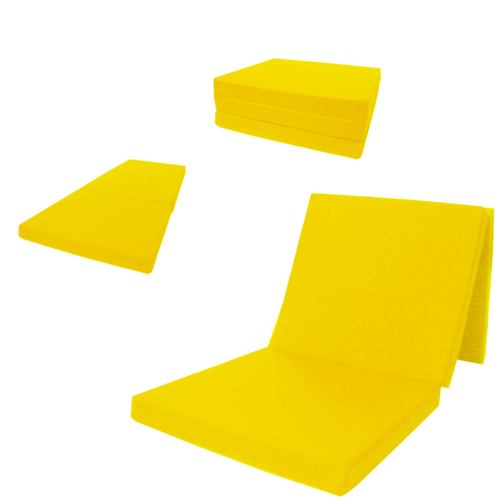 Shikibuton Trifold Foam Beds, High Density Folding Mats 3Tx27Wx75L, Yellow