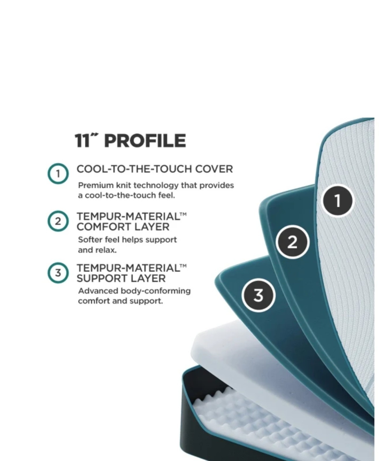 Tempur-Pedic Adapt Medium Memory Foam Mattress 11″ Cooling Hypoallergenic