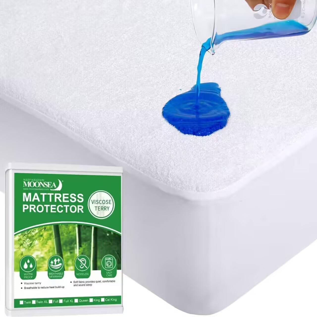 Twin XL Mattress Protector Cover Cooling,Extra Long XL, White