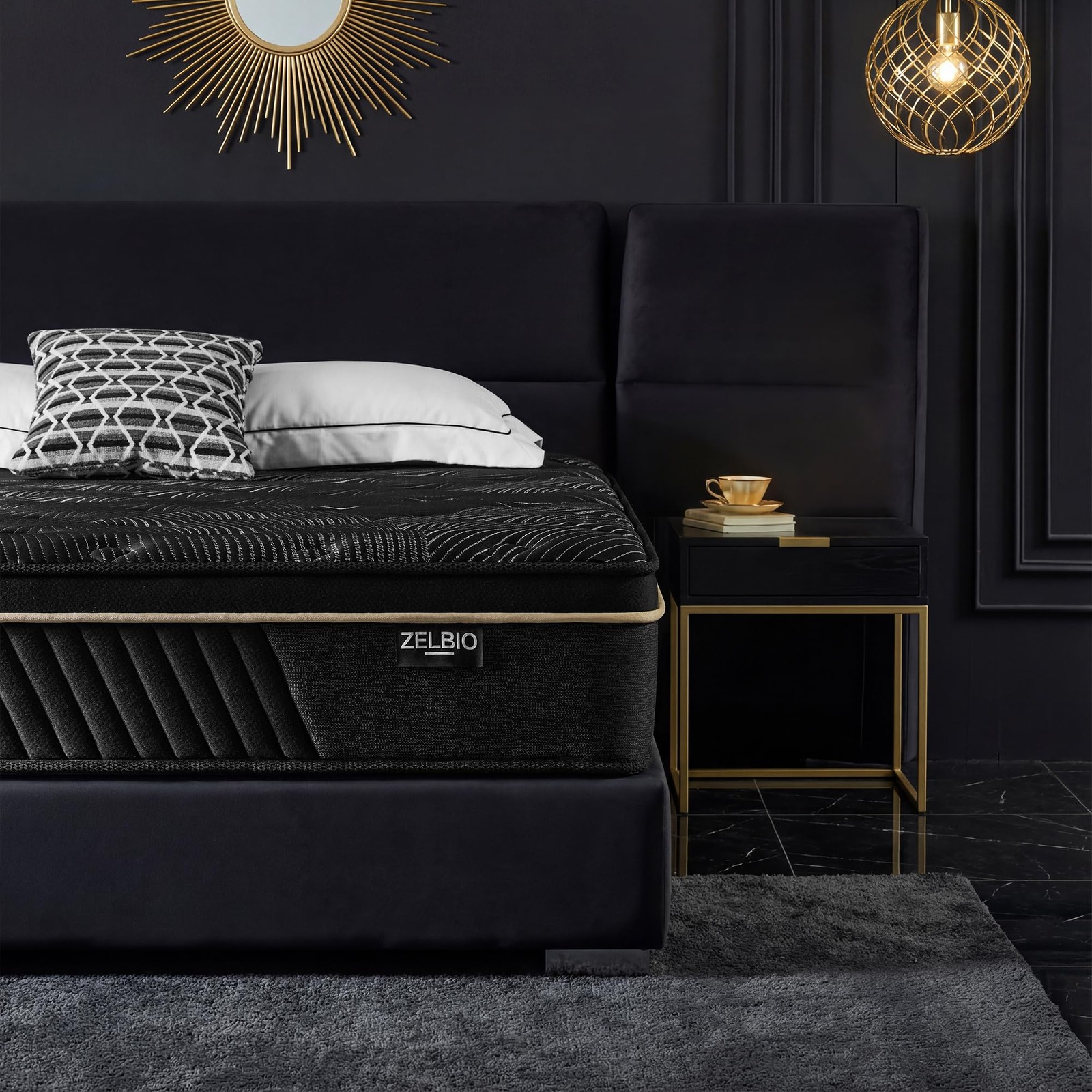 ZELBIO 12 Inch Queen Size, Hybrid Gel Memory Foam Mattress, Pocket Coil Mattr…