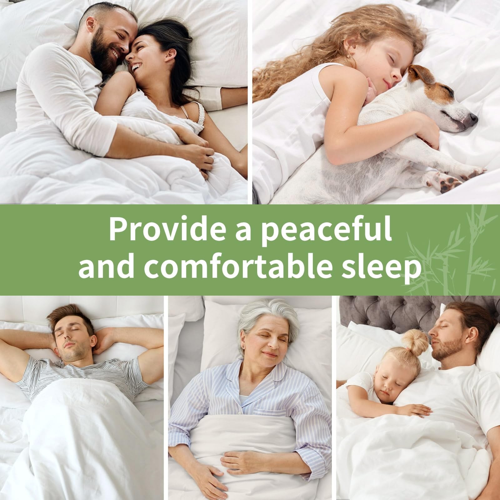 FGZ Bamboo Mattress Protector-Queen Size,Waterproof Cooling Queen, White