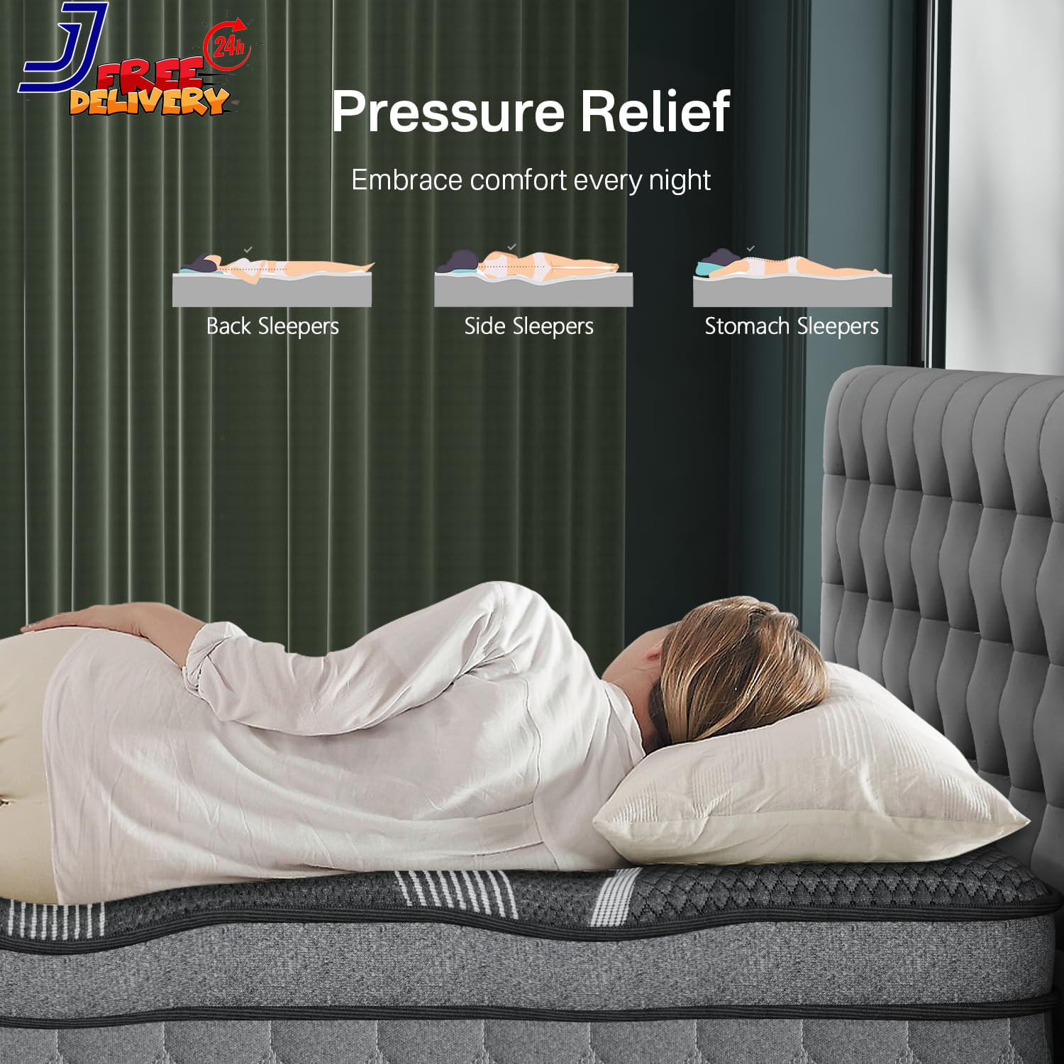 12 Inch King Size Mattress Upgraded Hybrid King Mattress in a Box Cooling Gel