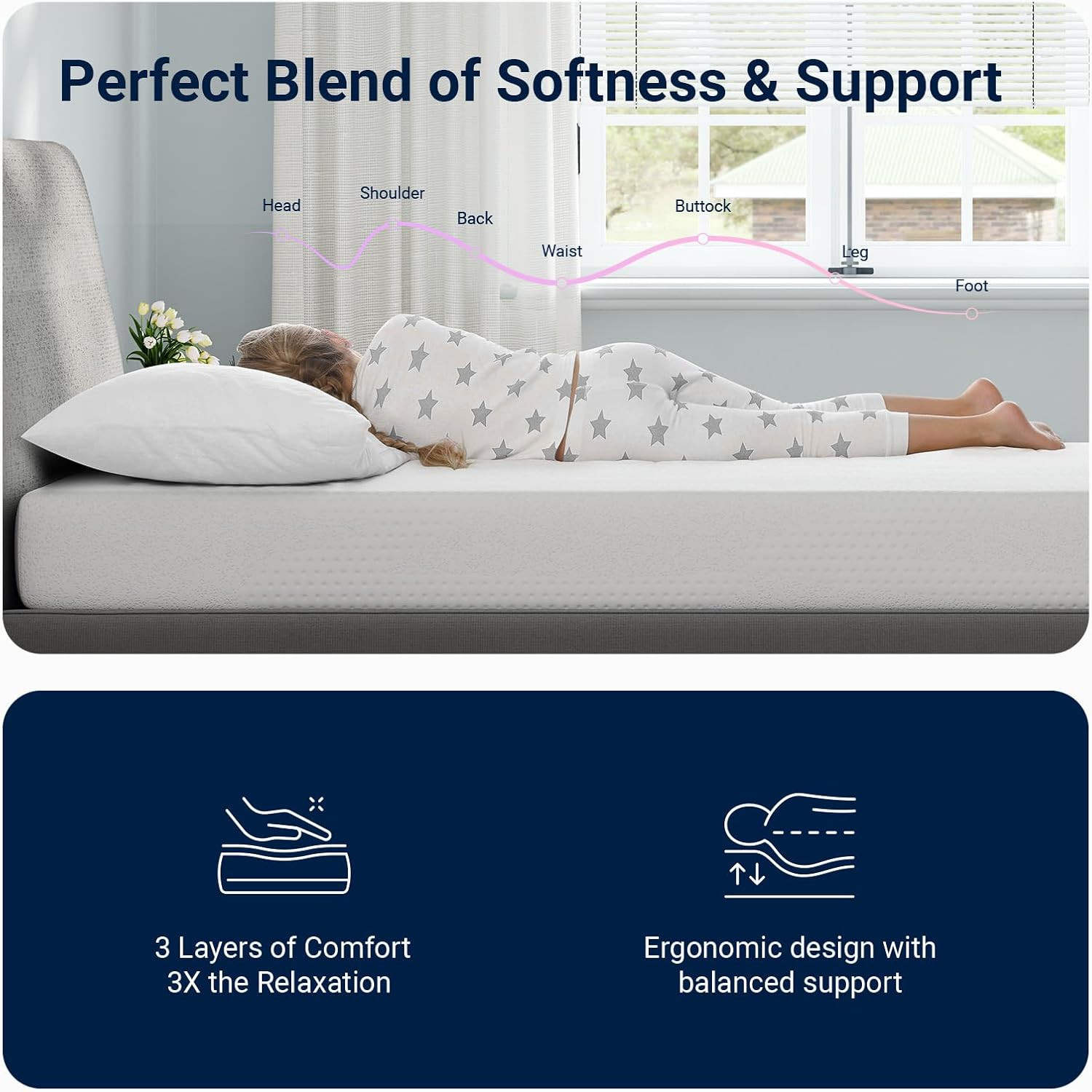 Avenco Twin Mattress, 6 Inch Twin Size Mattress for Kids, Gel Memory Foam Mattre