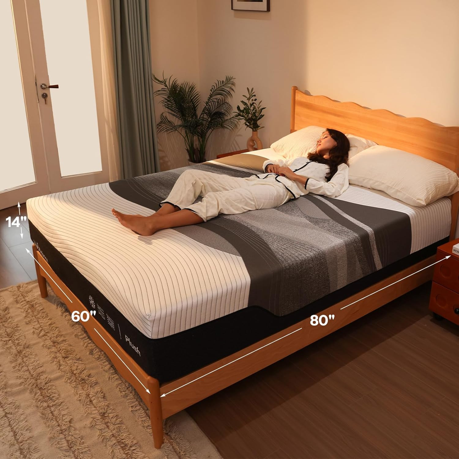14″ Gel Memory Foam Queen Mattress – Cooling, Plush, CertiPUR-US Certified