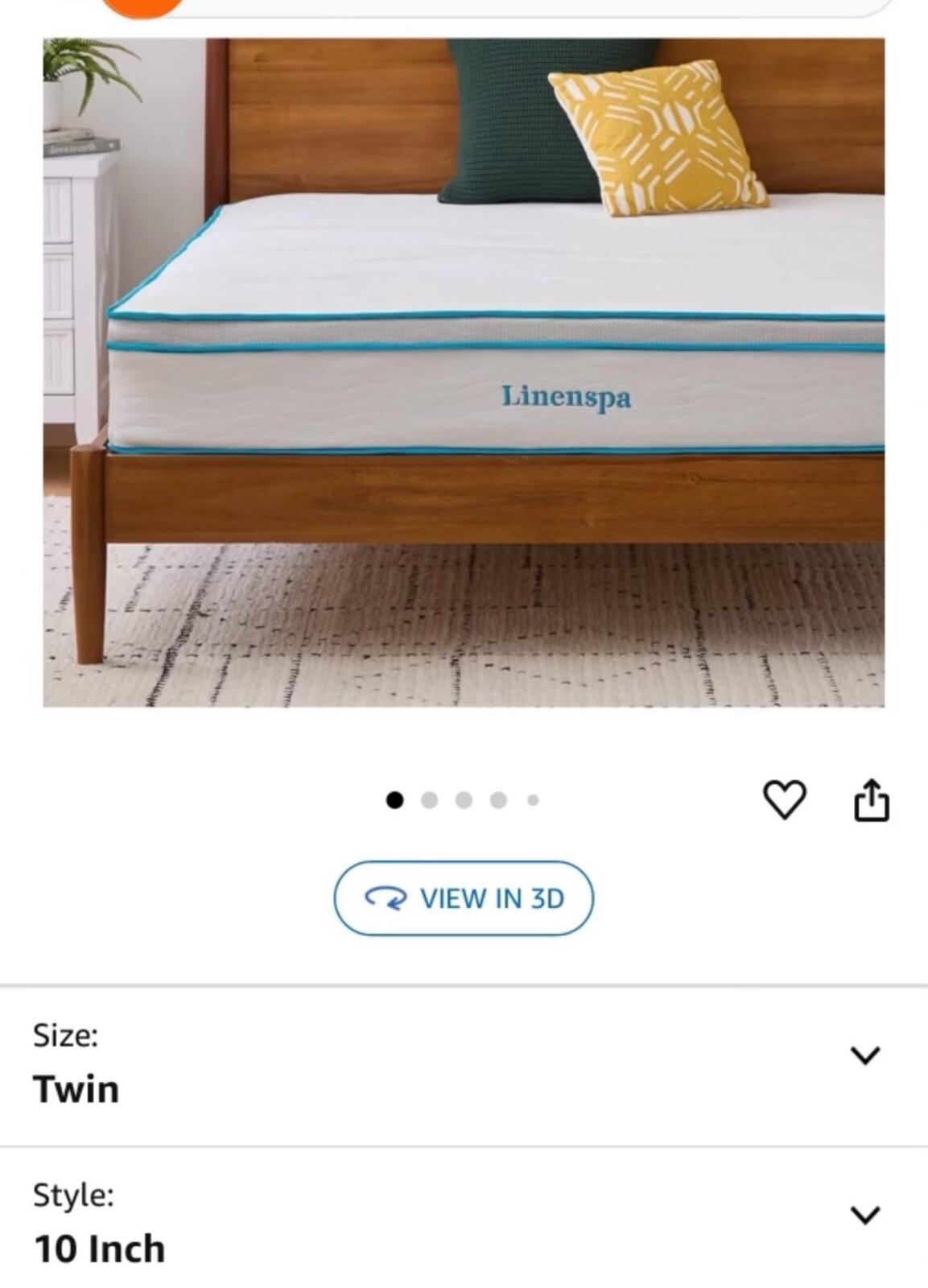 TWIN SIZED MATTRESS by LINENSPA in Excellent Condition