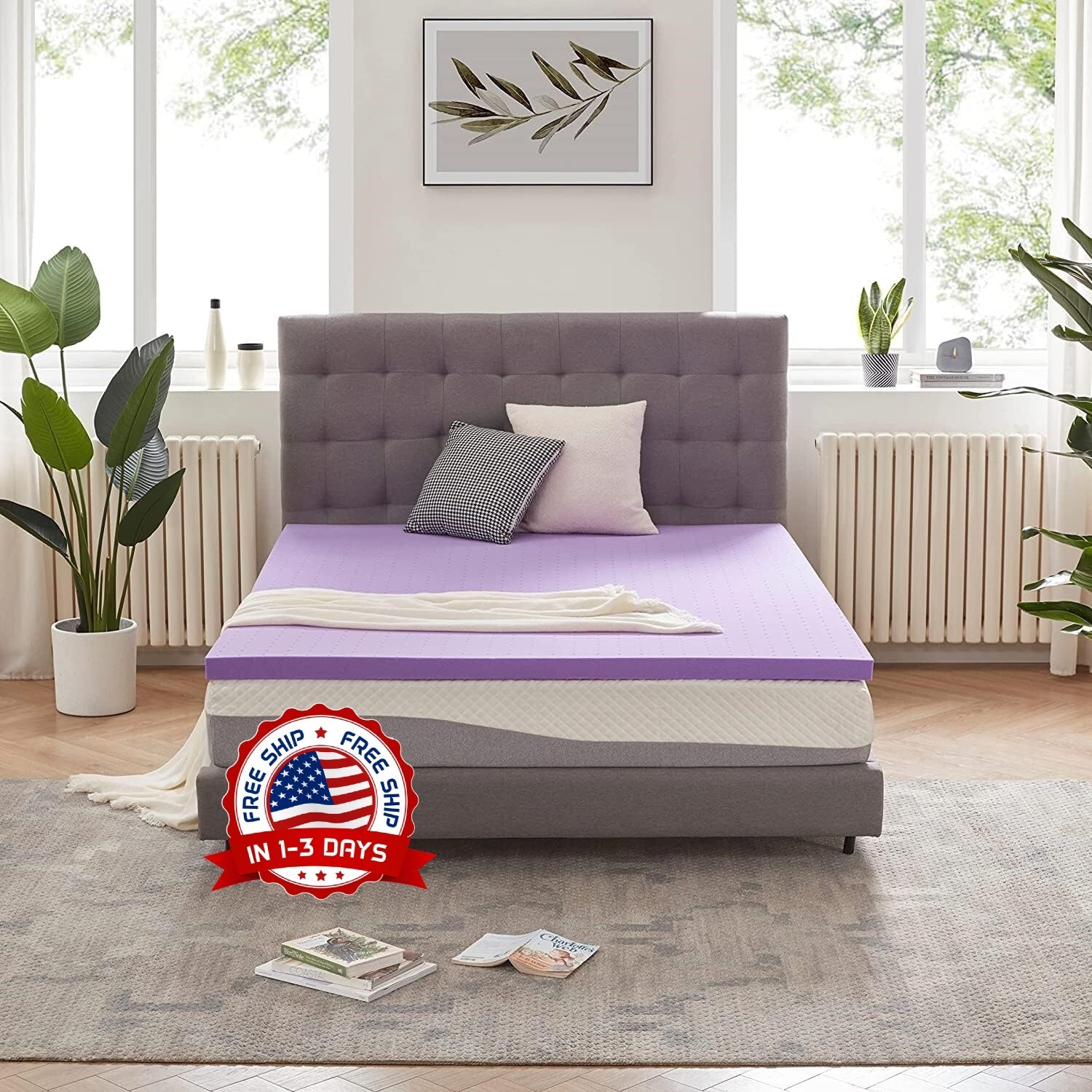 Colchon Full De 1.5 Pulgadas Para Adultos y Niños Cama Espuma De Memoria NEW US