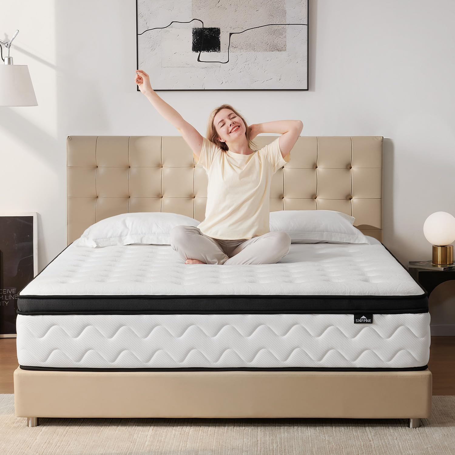 Queen Hybrid Mattress 12″ Medium Firm Zoned Pocket Springs
