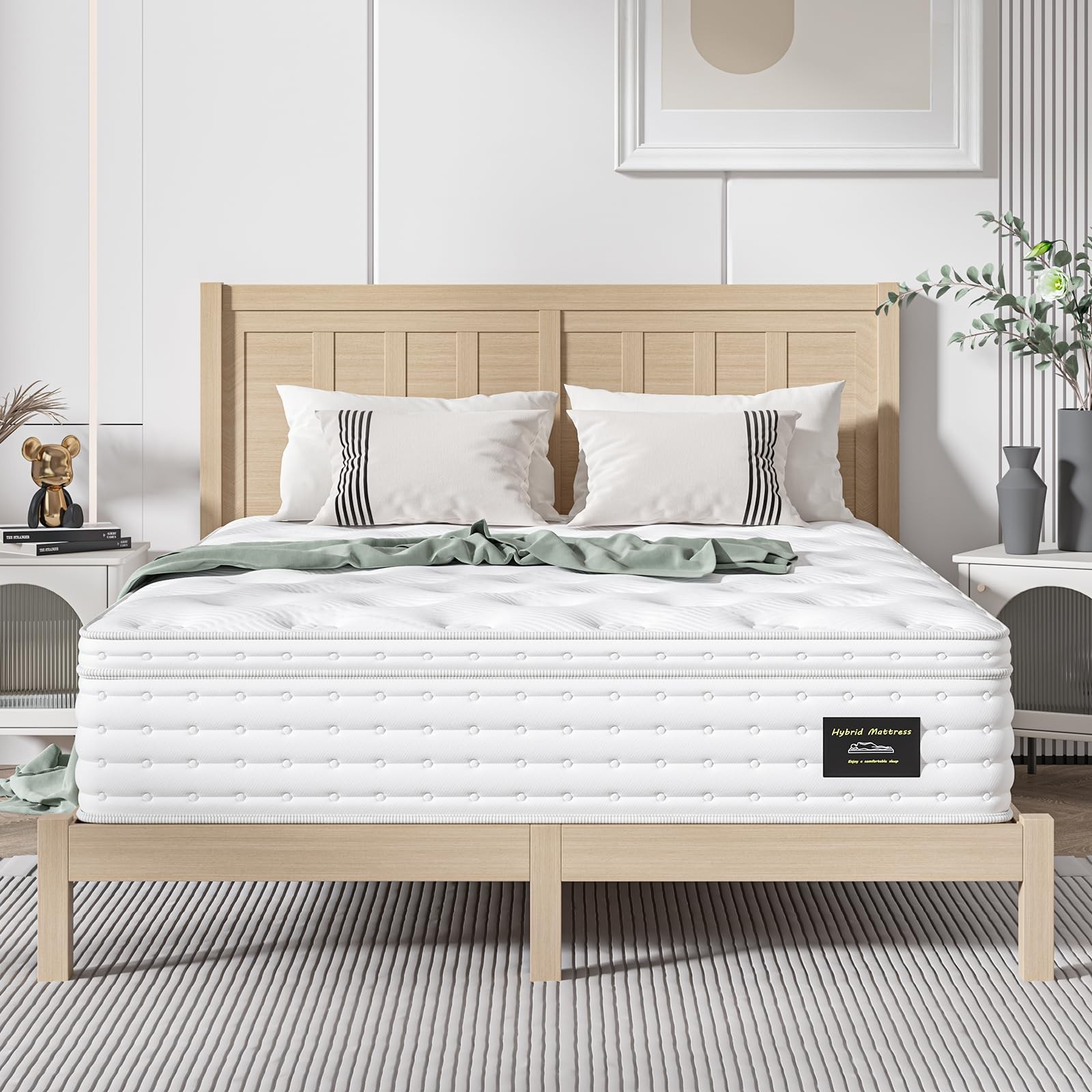 UniPon King Mattress, 14 Inch King Hybrid Mattress in a Box with Memory Foam …
