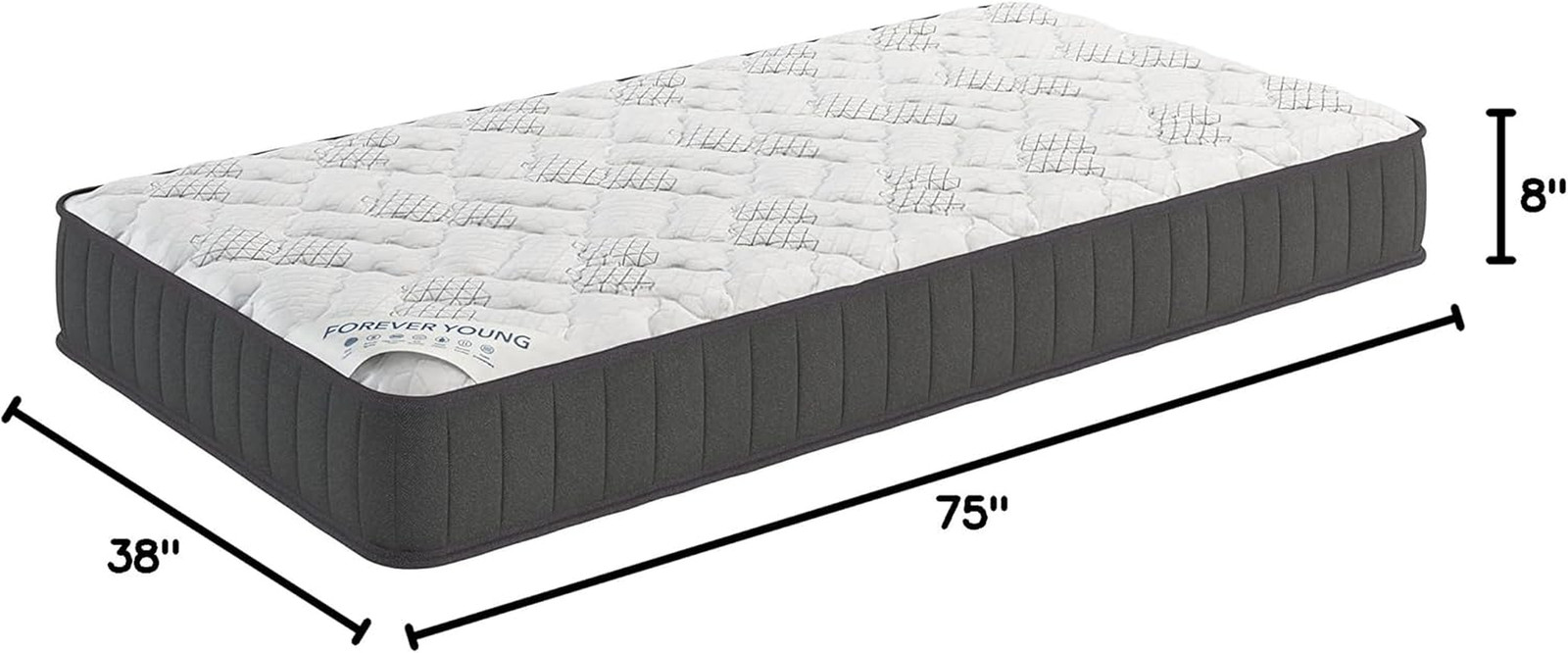 9″ Twin Mattress in a Box Made in USA, Firm Mattress, Hybrid Mattress Cool Impro