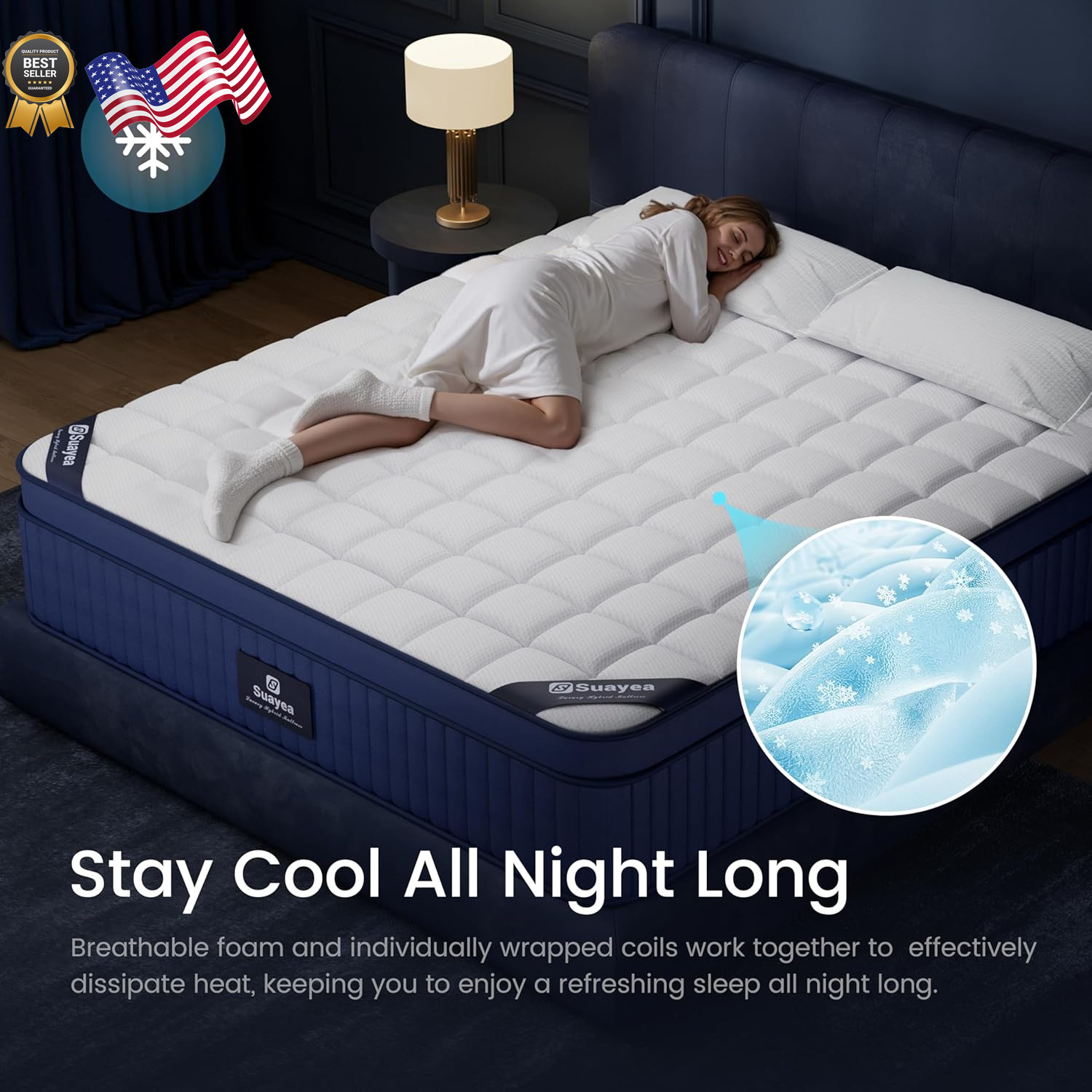14″ Cal King Mattress in a Box Medium Pocket Spring & Gel Foam Comfort