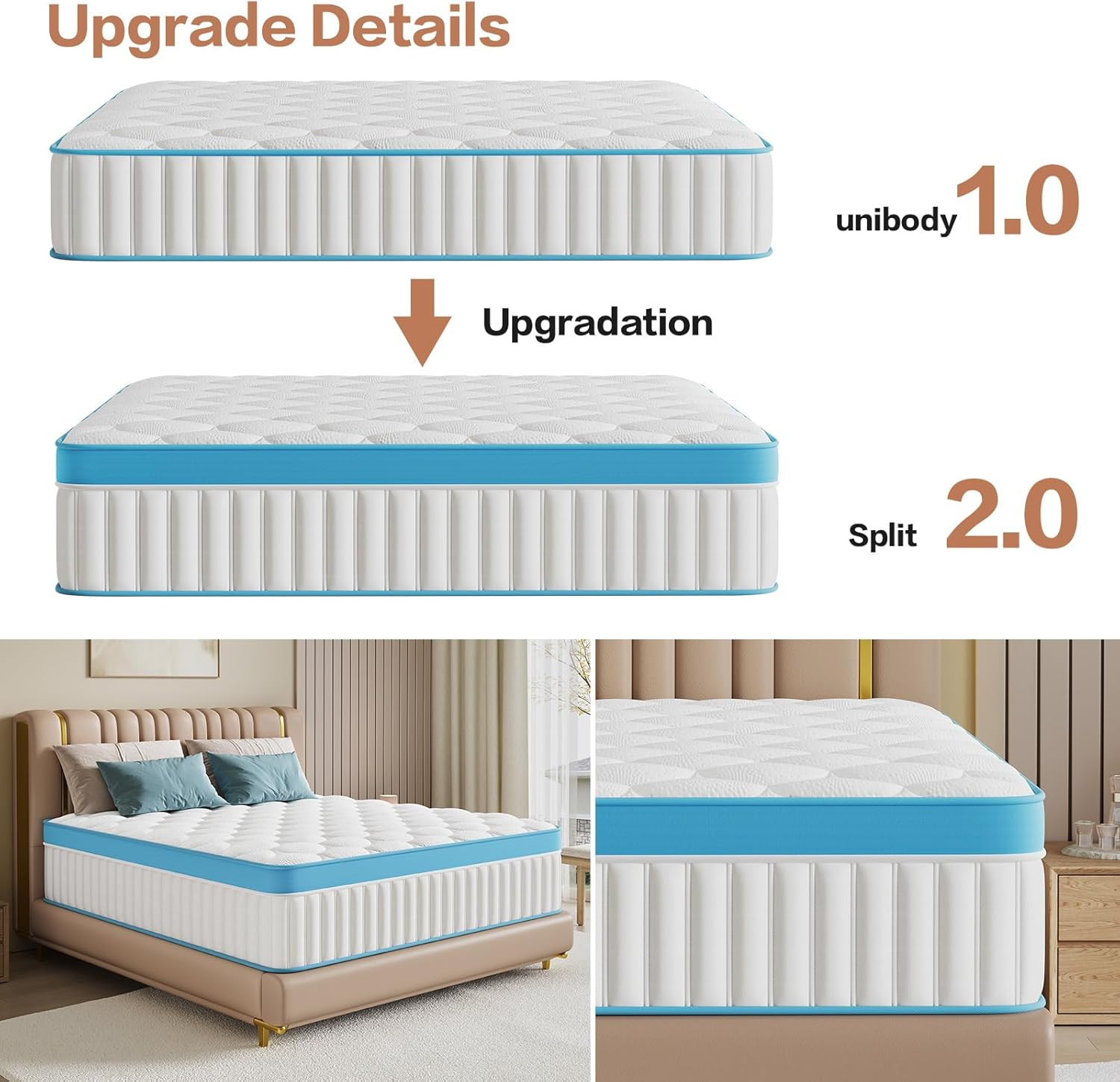 14″ Queen Memory Foam Mattress – Pressure Relief & Cool Sleep, CertiPUR-US