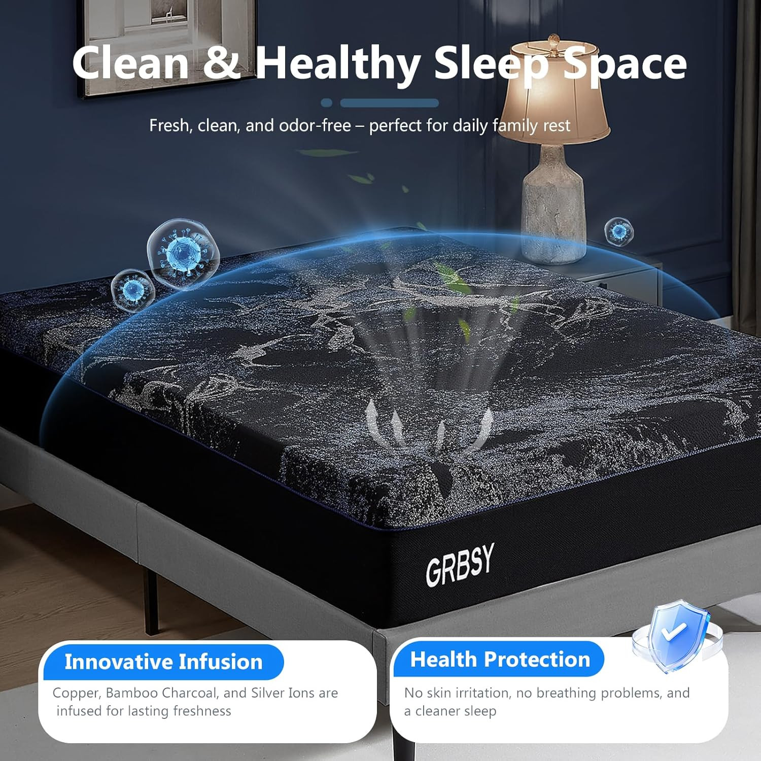 Luxury 14″ Queen Memory Foam Mattress with Cooling Gel & 7-Zone Support