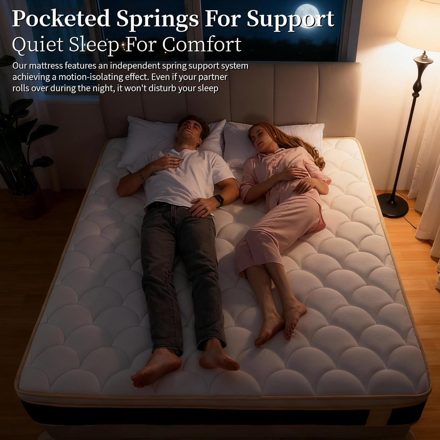 14″ Queen Hybrid Mattress – Medium Firm, Memory Foam & Pocket Springs, Breathabl