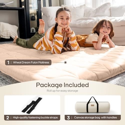 Japanese Floor Mattress Futon Mattress Full Size Thicken Roll Up Tatami Mat 1…
