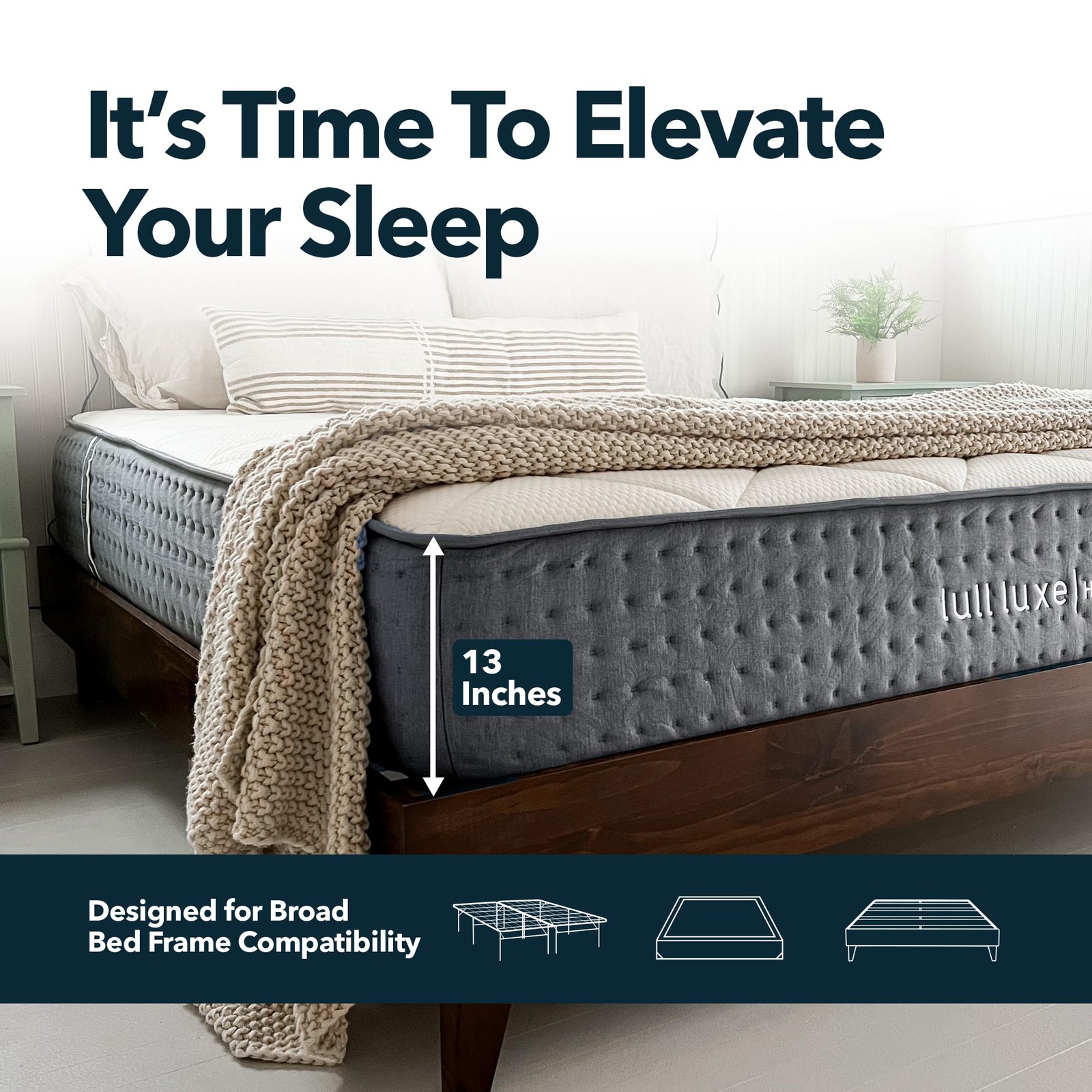 Luxe 6 Layer Queen Hybrid Mattress in a | Bed in a | Highest Density 13 Inch …