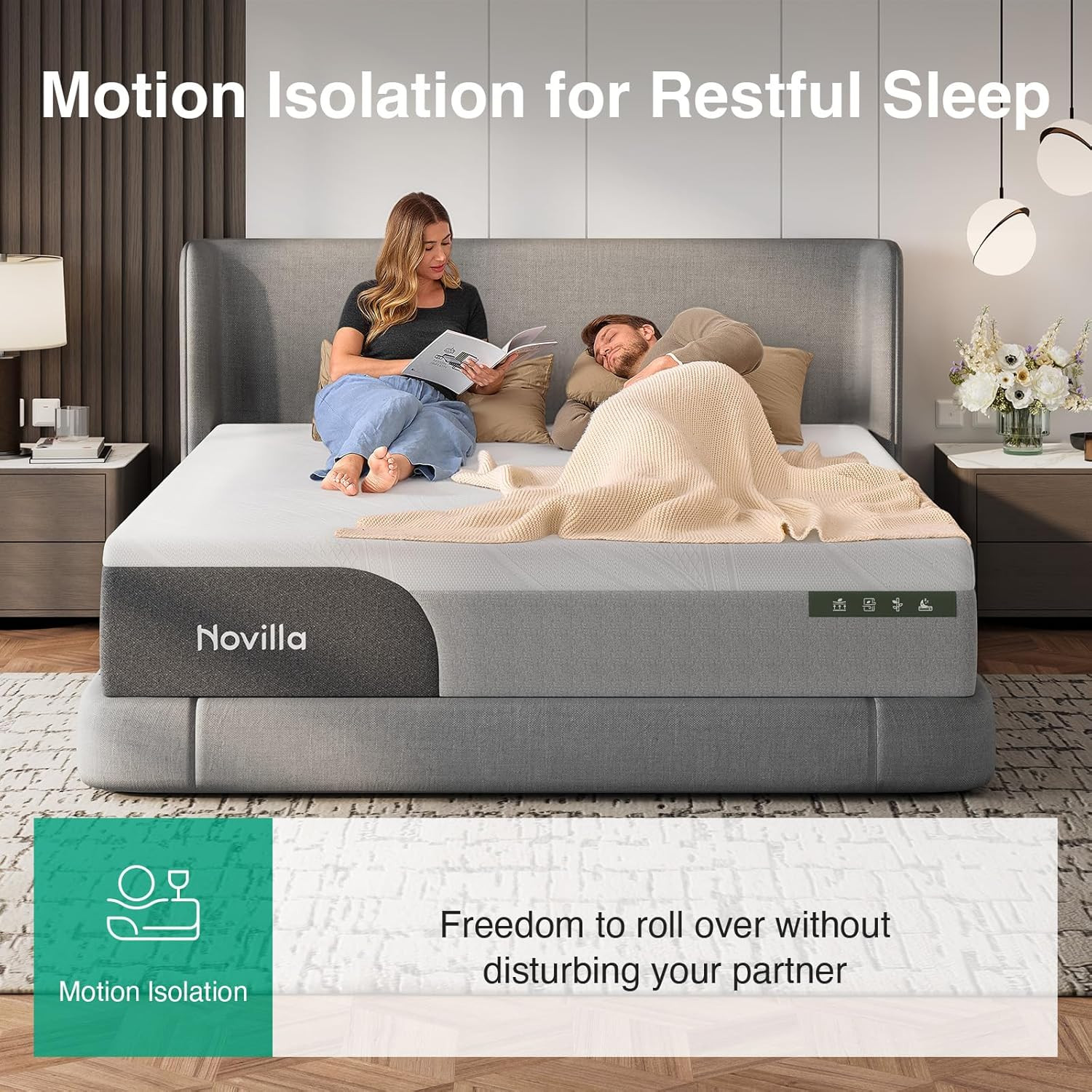14 Inch King Size Mattress, Gel-Infused Bliss Cooling King Memory Foam Mattress