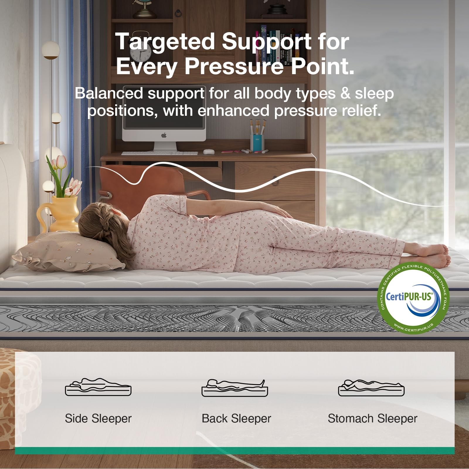 Novilla 8 inch Twin Mattress for Kids,Foam and Spring Hybrid Mattresses Twins…