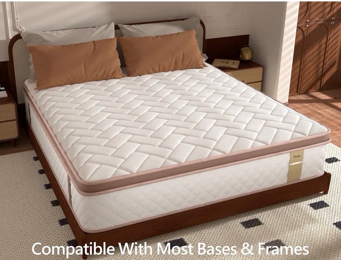 12” Queen Mattress And Metal Frame