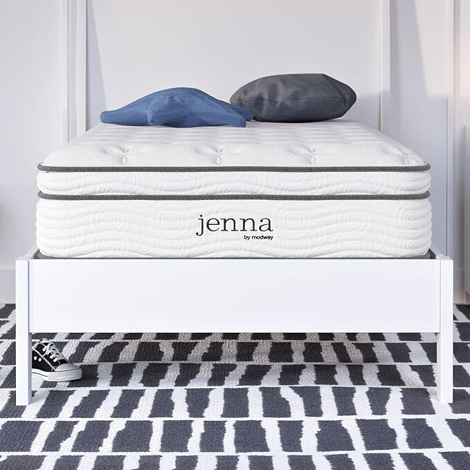 Modway Jenna 10″ Innerspring and Foam Twin XL Mattress in White