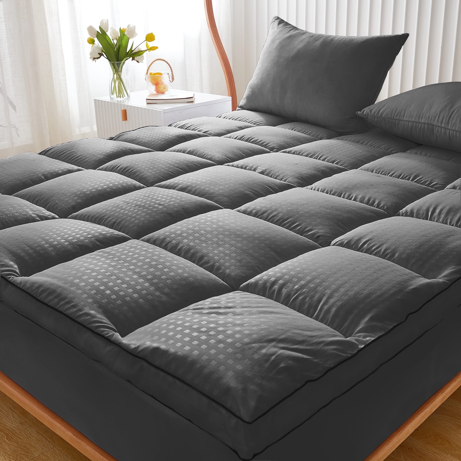 JUSTLET JUSTLETFGLGF 2″ Extra Thick Full Mattress Topper with 8-21 Inch Deep