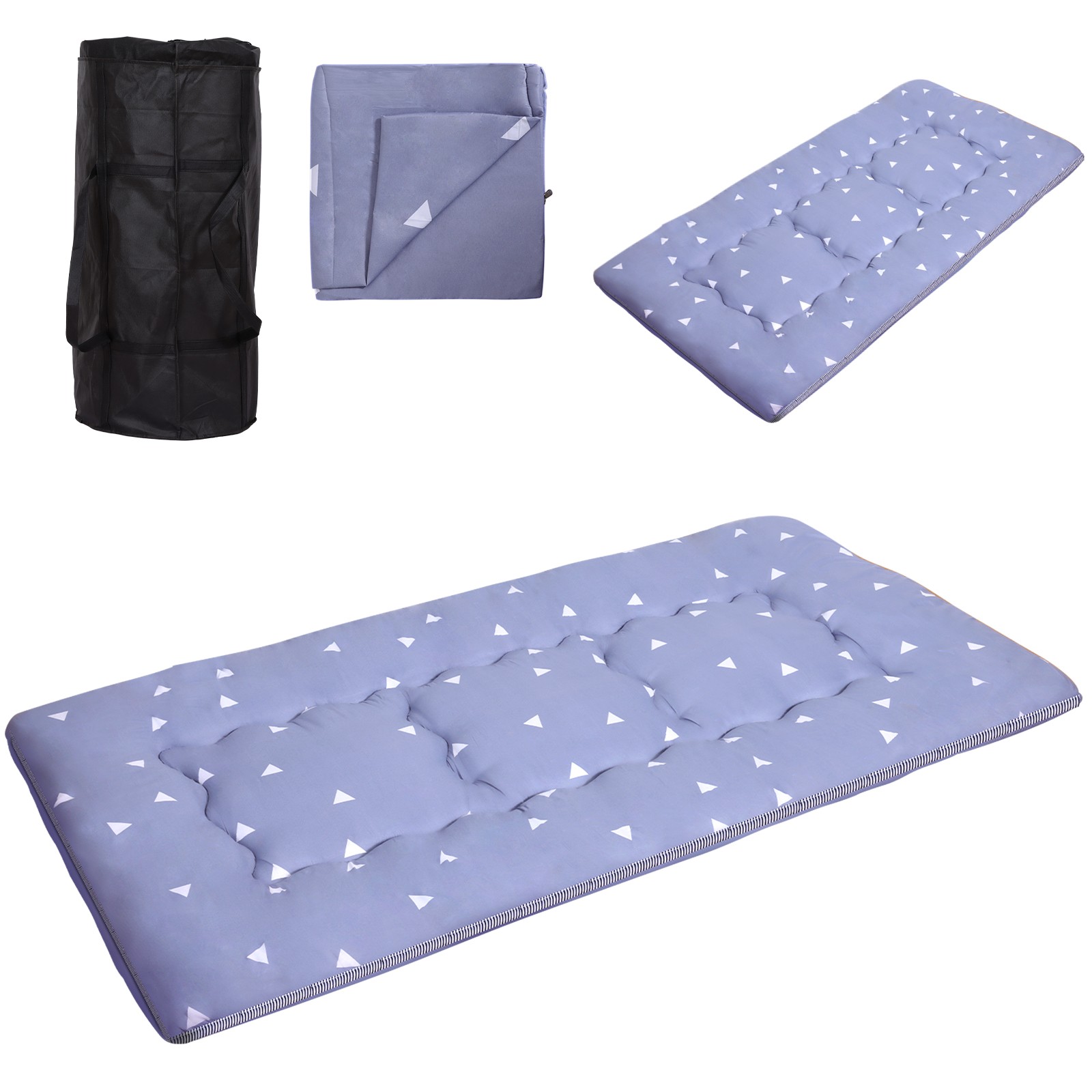 4″ Thick Floor Mattress Japanese Futon Tatami Pad Roll-Up Sleeping Mat for Guest