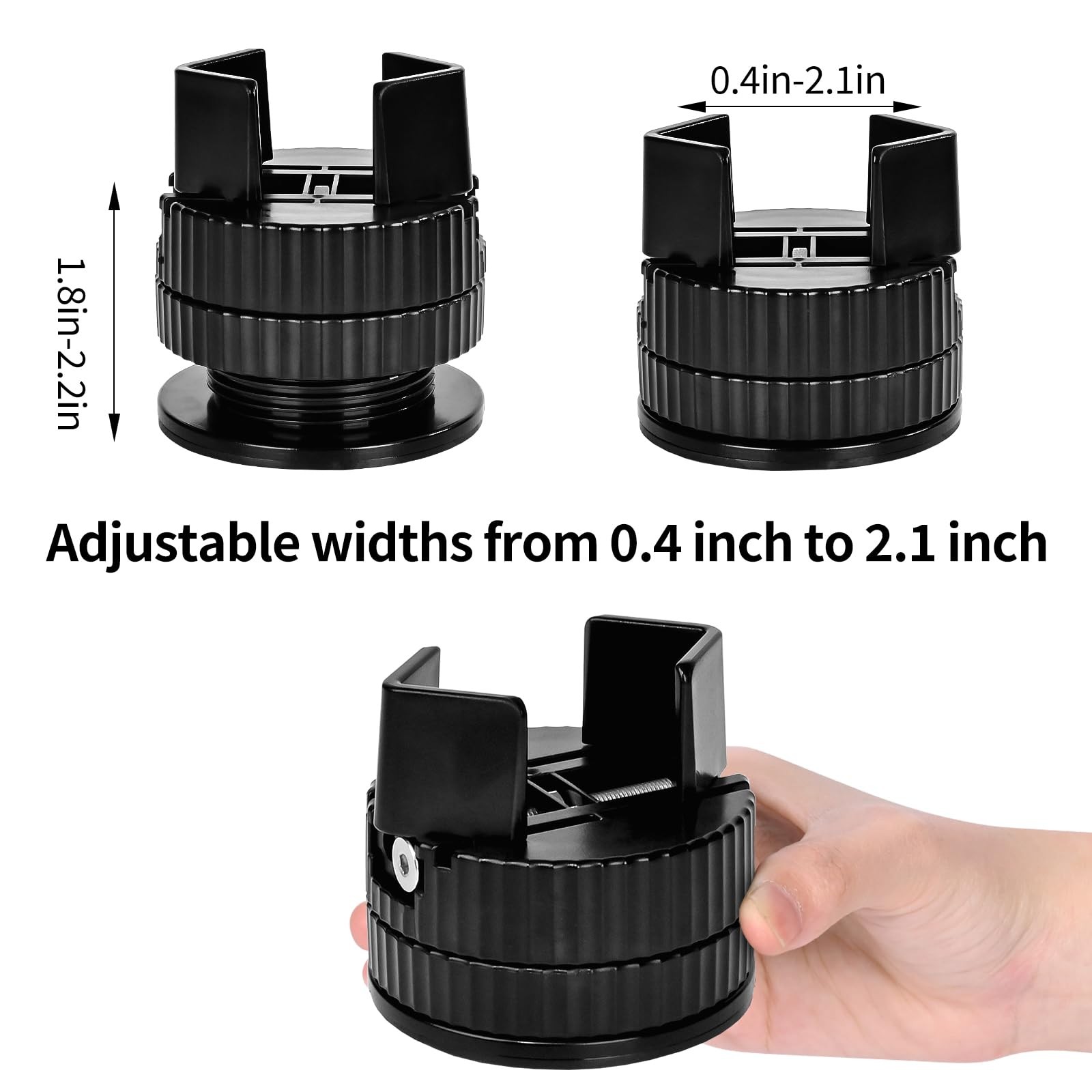 Jedroc Adjustable Bed Risers Furniture Risers-4 Pack with Right Angle, Black