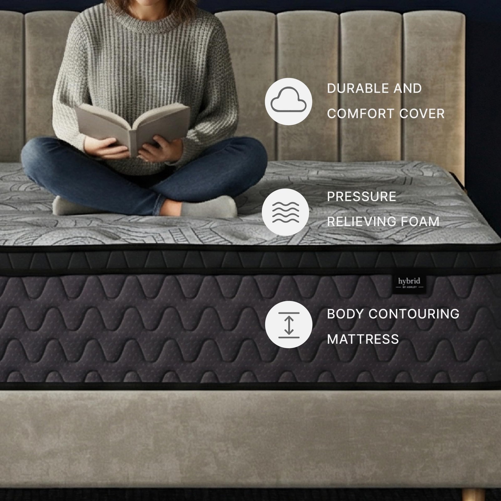 Twin Size Augusta2 Mattress 12 Inch Euro Pillow Top Hybrid Mattress with Lumb…