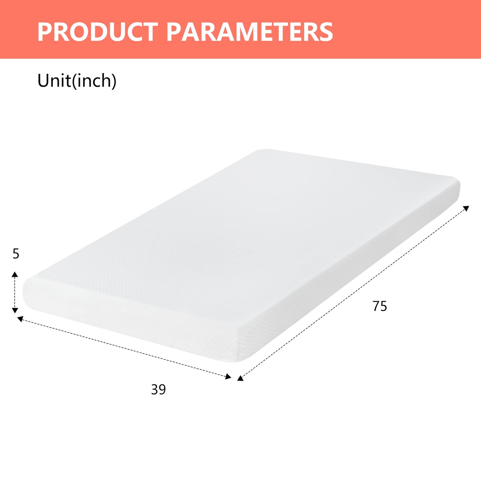 Colchon Twin De Espuma Viscoelastica 5 Pulgadas Para Niños y Adultos En Oferta ‏
