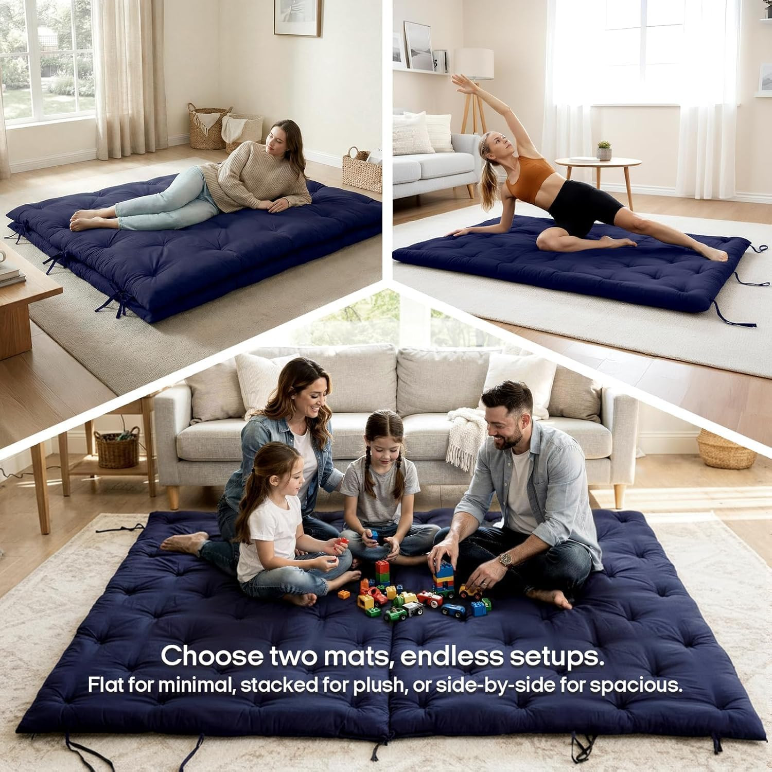 Water Resistant Japanese Futon Mattress, King Size 80″X76″, 2.5 Inch Thick Japan