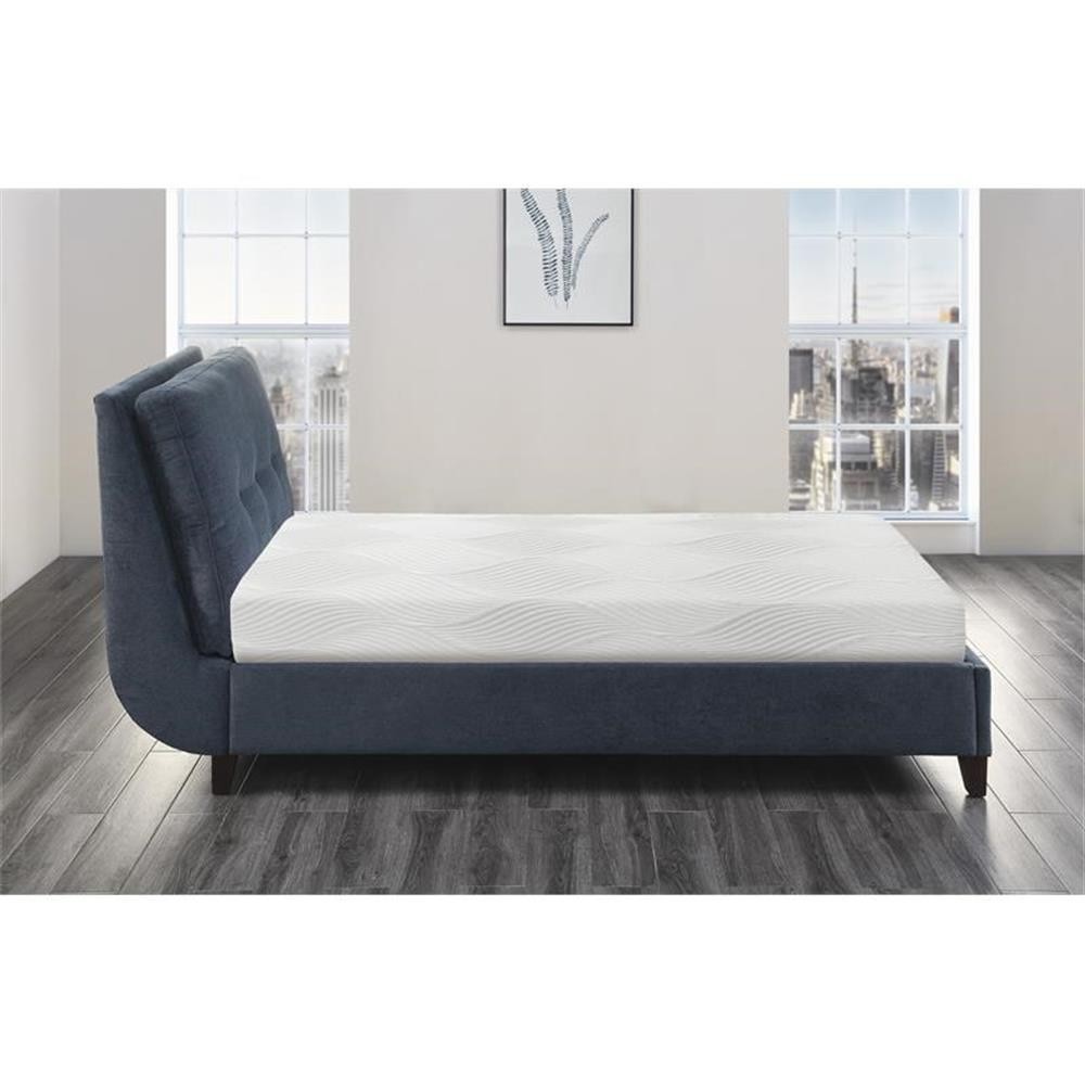 Lexicon Homelegance Bedding 10″ Modern Fabric Full Gel Memory Mattress in White