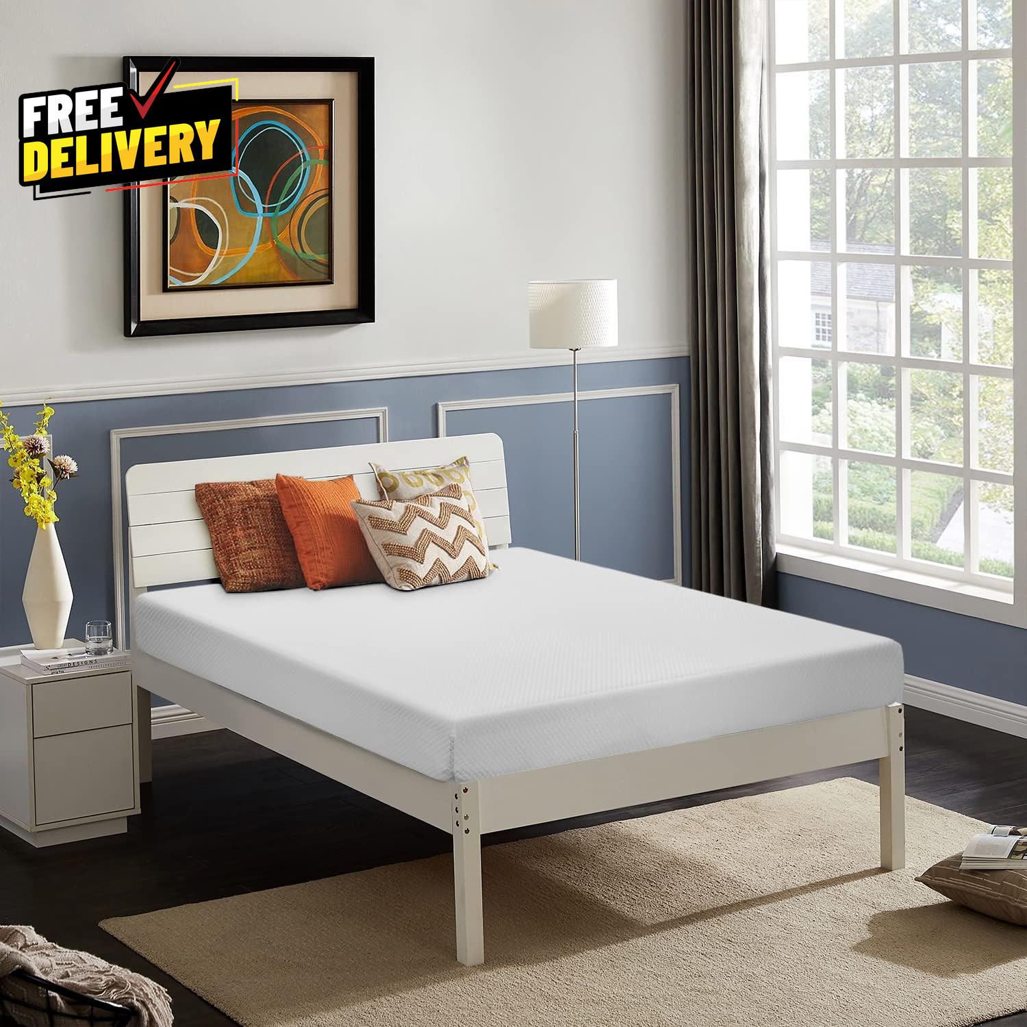5 Inch Twin Gel Memory Foam Mattress Medium Firm Bed in a Box White…