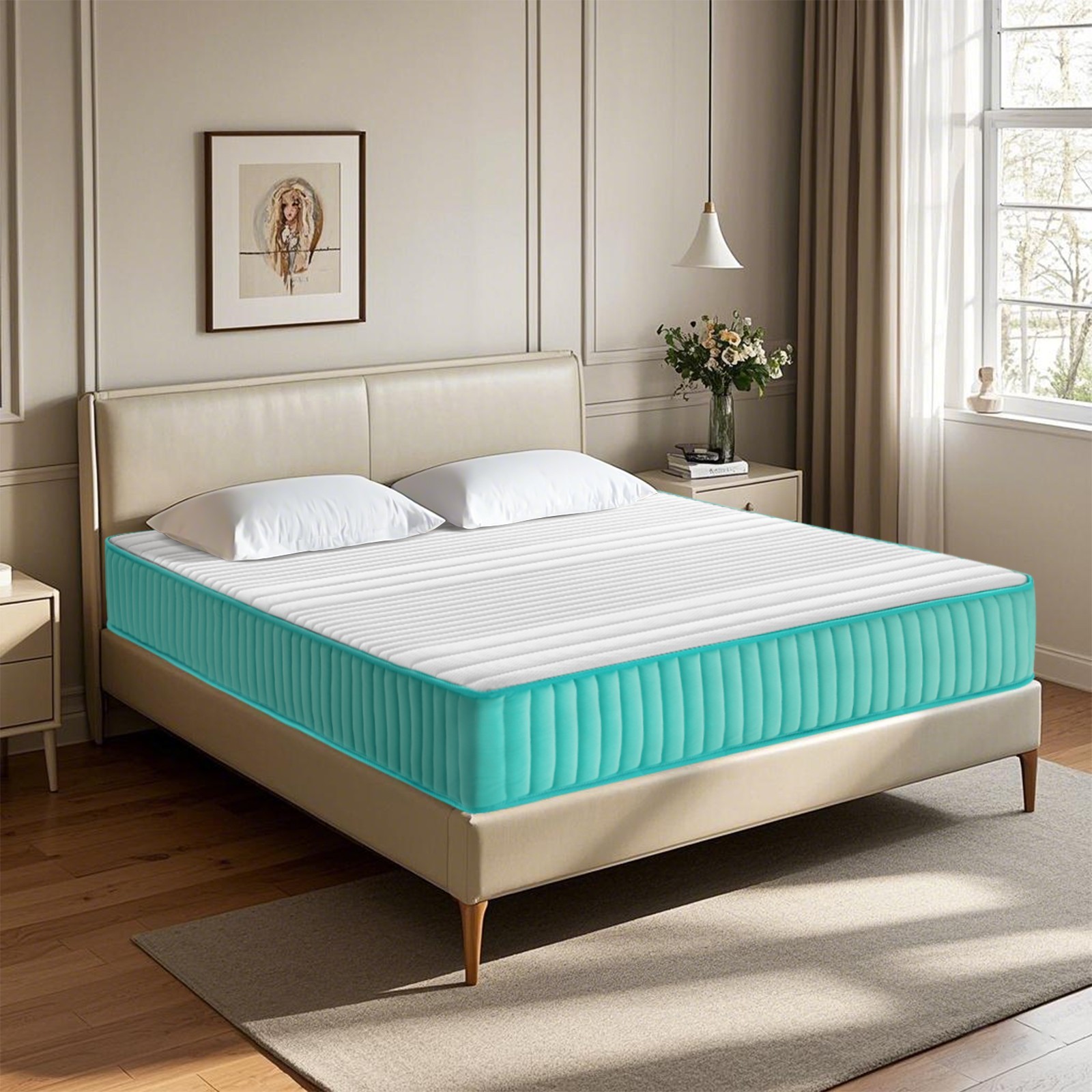 12″ Memory Foam and Pocket Spring Hybrid Mattress in a Box,CertiPUR-US Certified