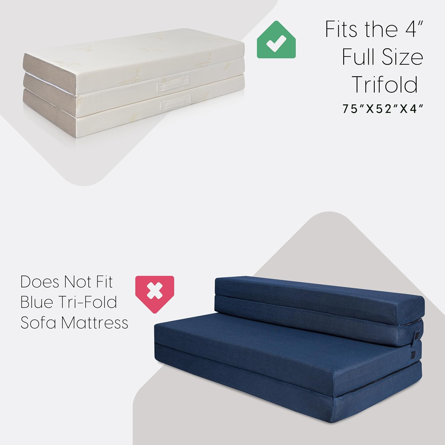 Carry Case for the Tri Folding Mattress Full Size (75″ X 52″X 4″) (Mattress NOT