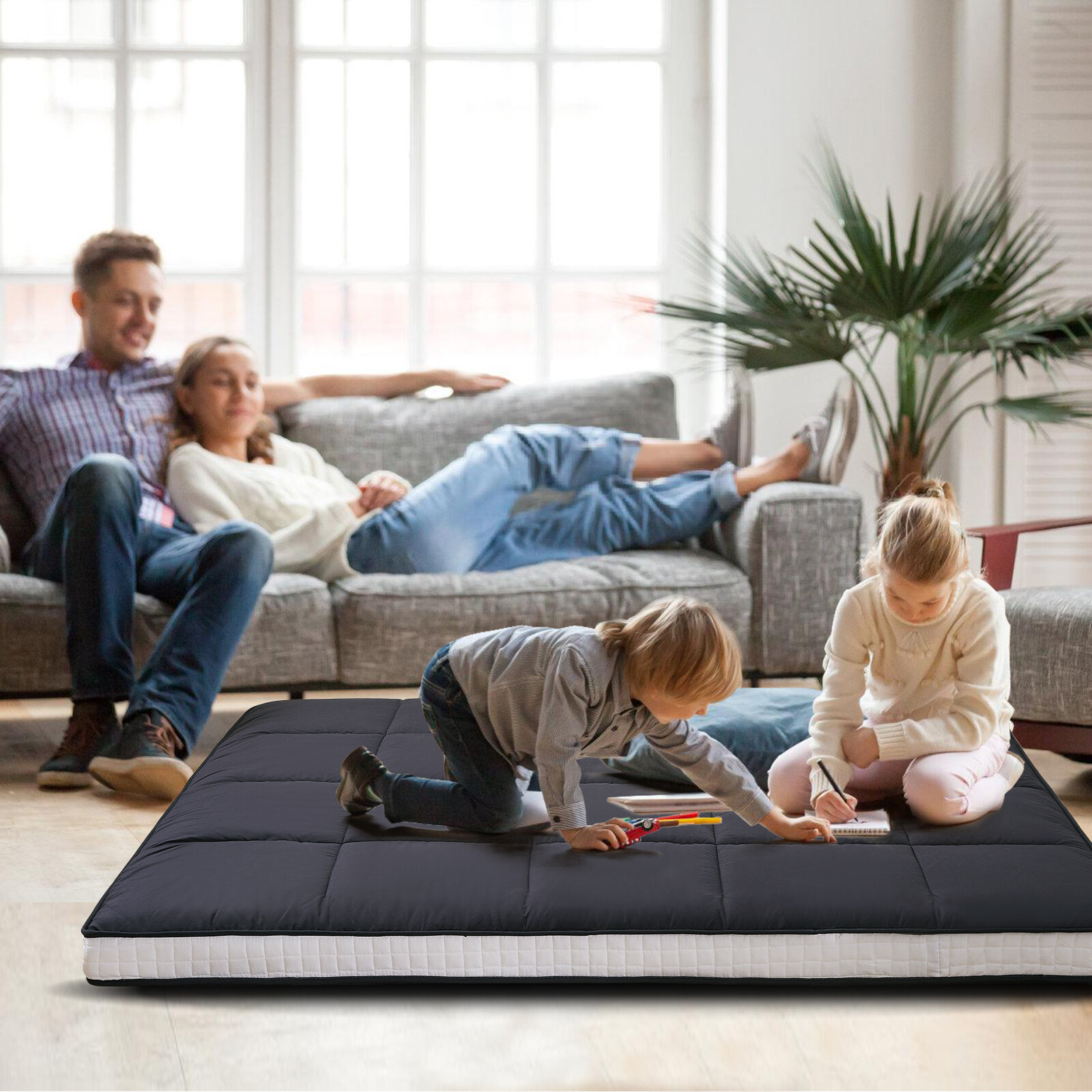 NAIZEA 5 in Thick Foldable Mattress Topper Thicken Tatami Mat Roll Up Mattress