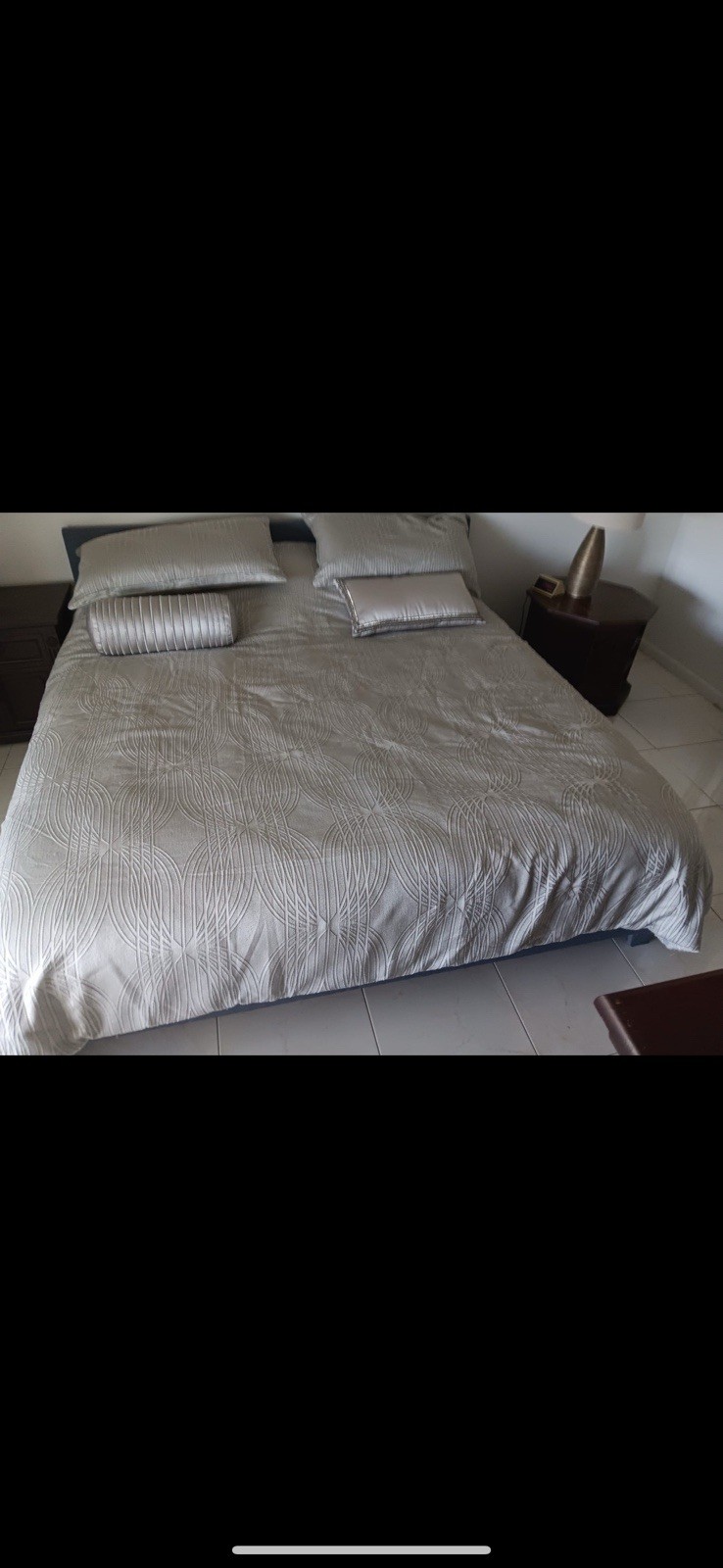 King Size Mattress Set, Headboard, Boxspring Gently Used And Excellent Condition