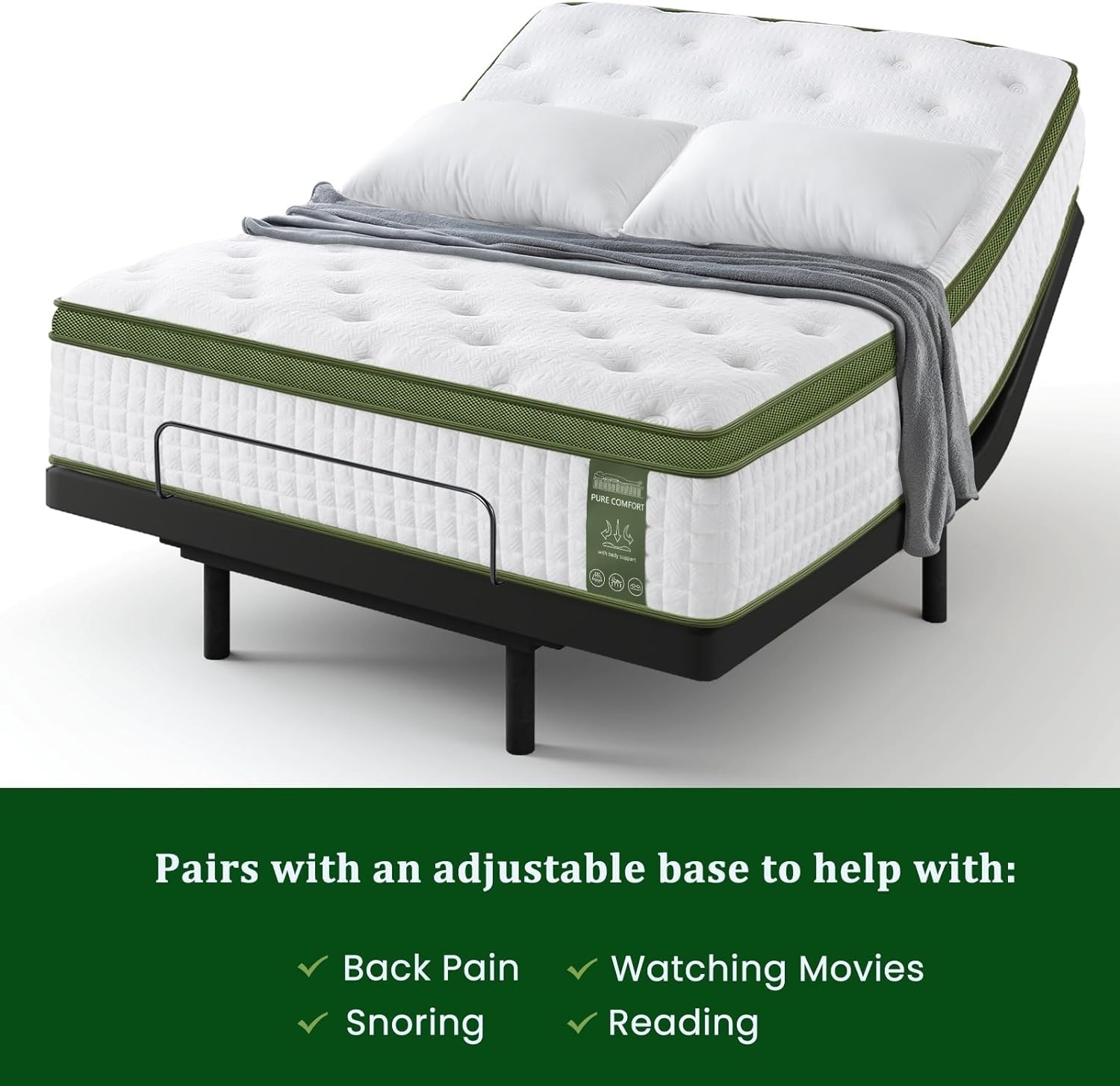 10″ Twin Hybrid Mattress – Gel Memory Foam & Pocket Springs, Medium Firm