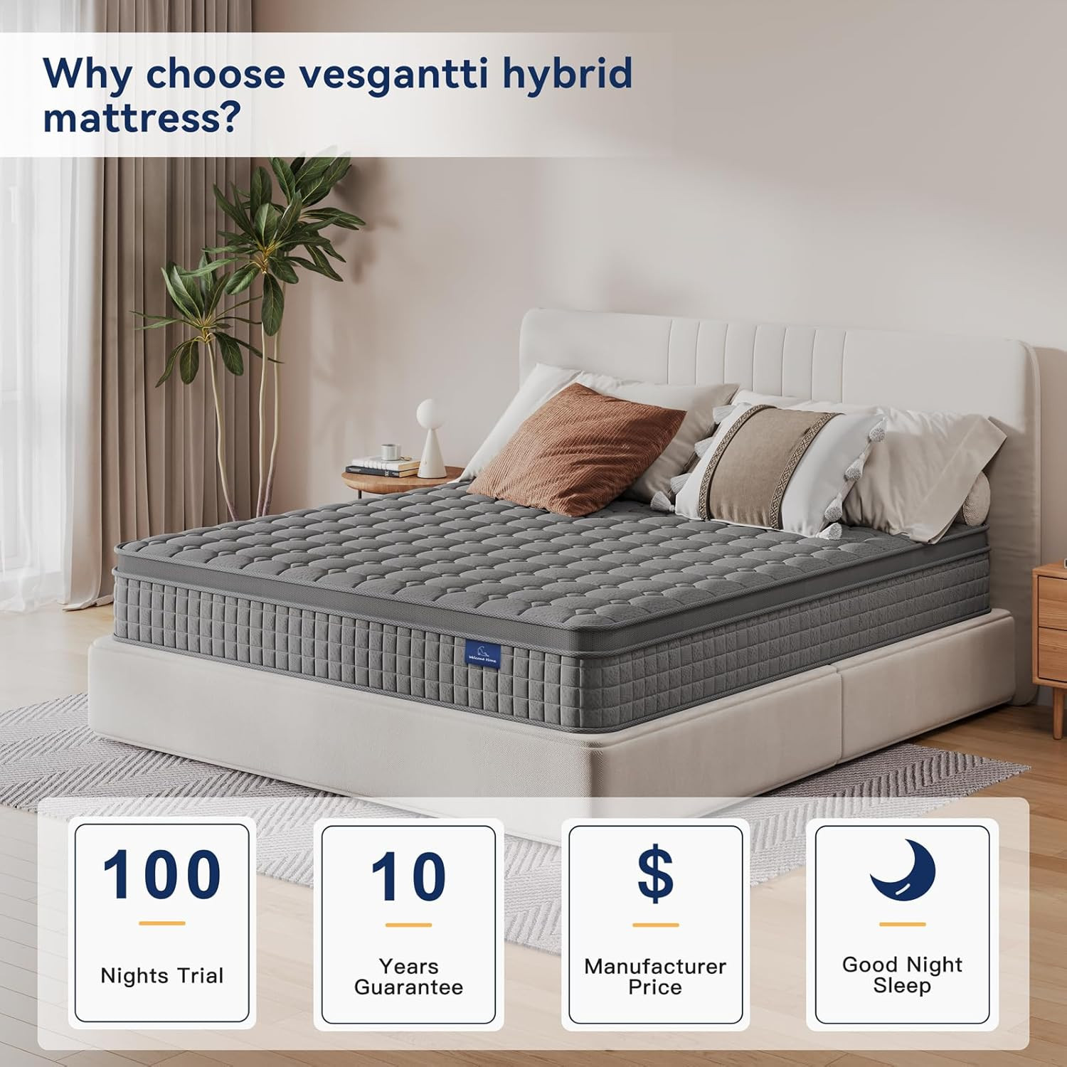 12 Inch Multilayer Hybrid Twin XL Mattress – Multiple Sizes & Styles Available,