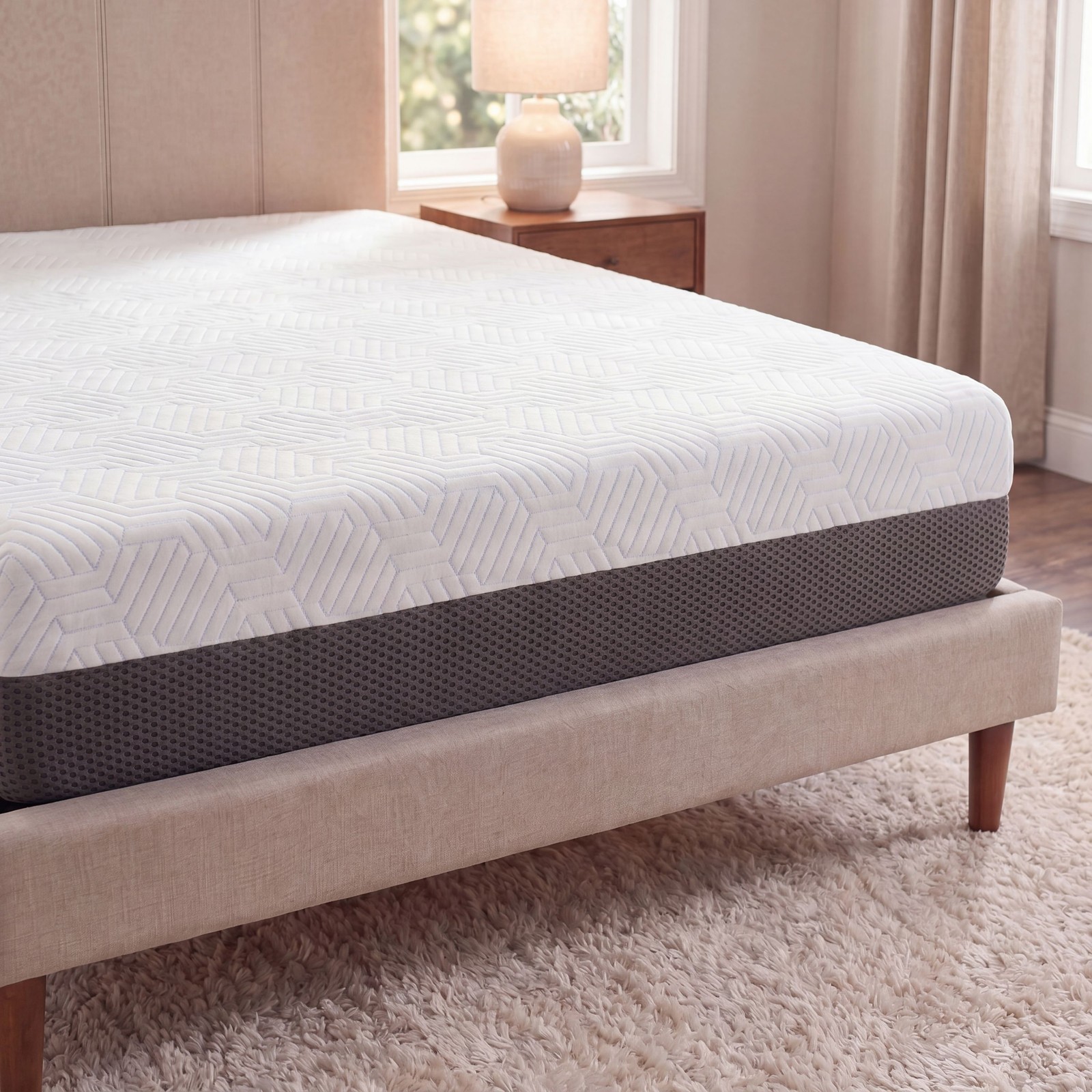 8″ Queen Firm Gel Memory Foam Mattress with Cooling Cover
