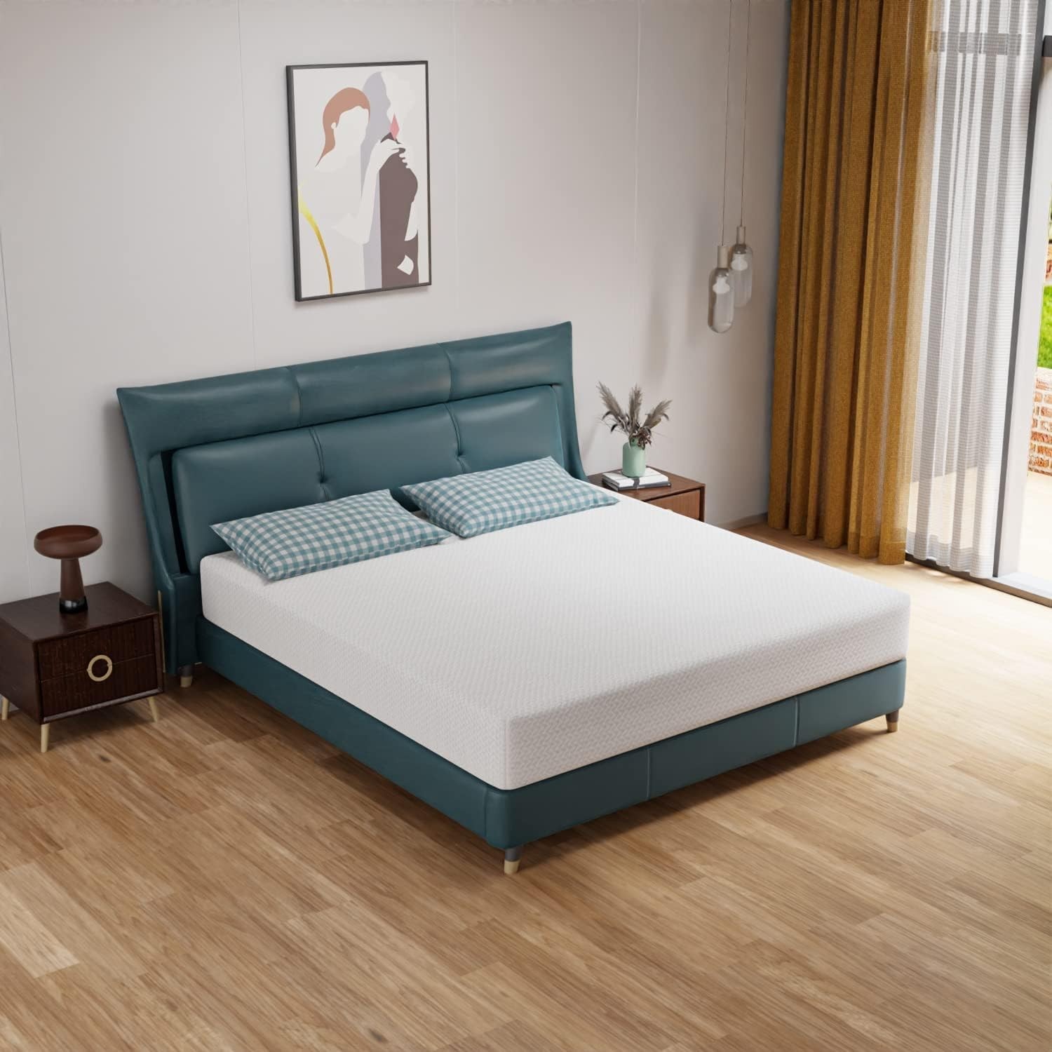 10 Inch Mattress Green Tea Memory Foam Mattress CertiPUR- Certified,Removable…