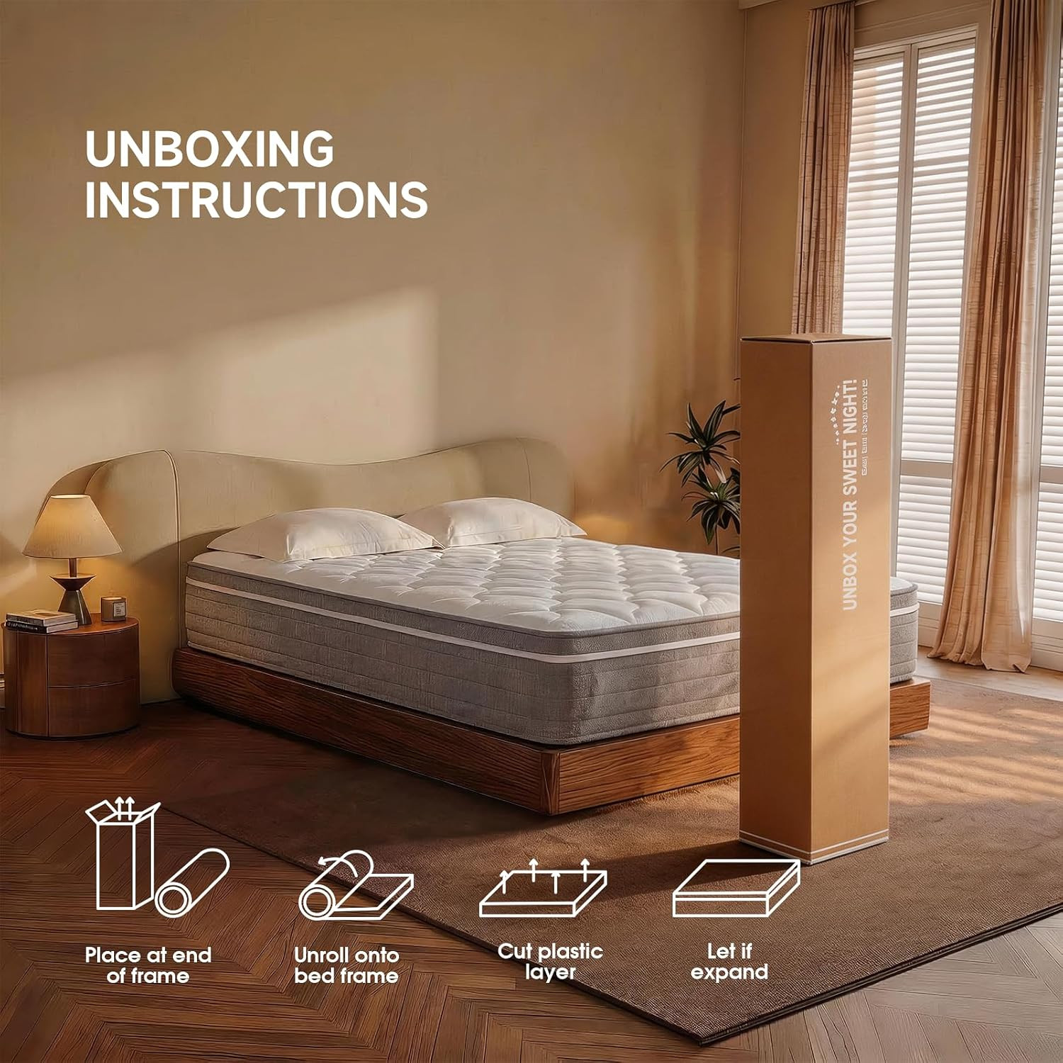 Queen Mattress 14 Inch,Queen Size Mattresses in a Box,Memory Foam Hybrid Mattres