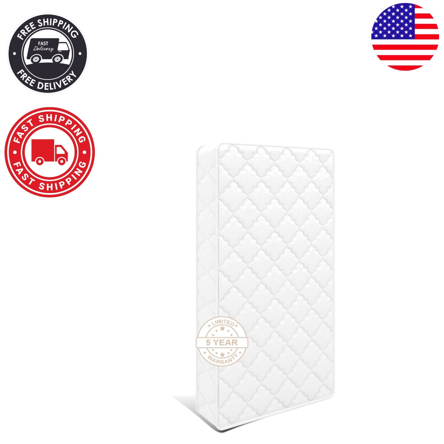 Comfortable 52×27.5 Baby Mattress Set – Durable Foam, Edge Reinforced Design