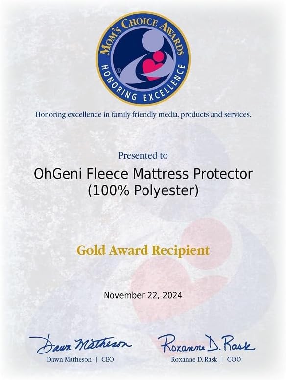 OhGeni 100% Waterproof Mattress Protector, Queen Size, Fitted Queen, White