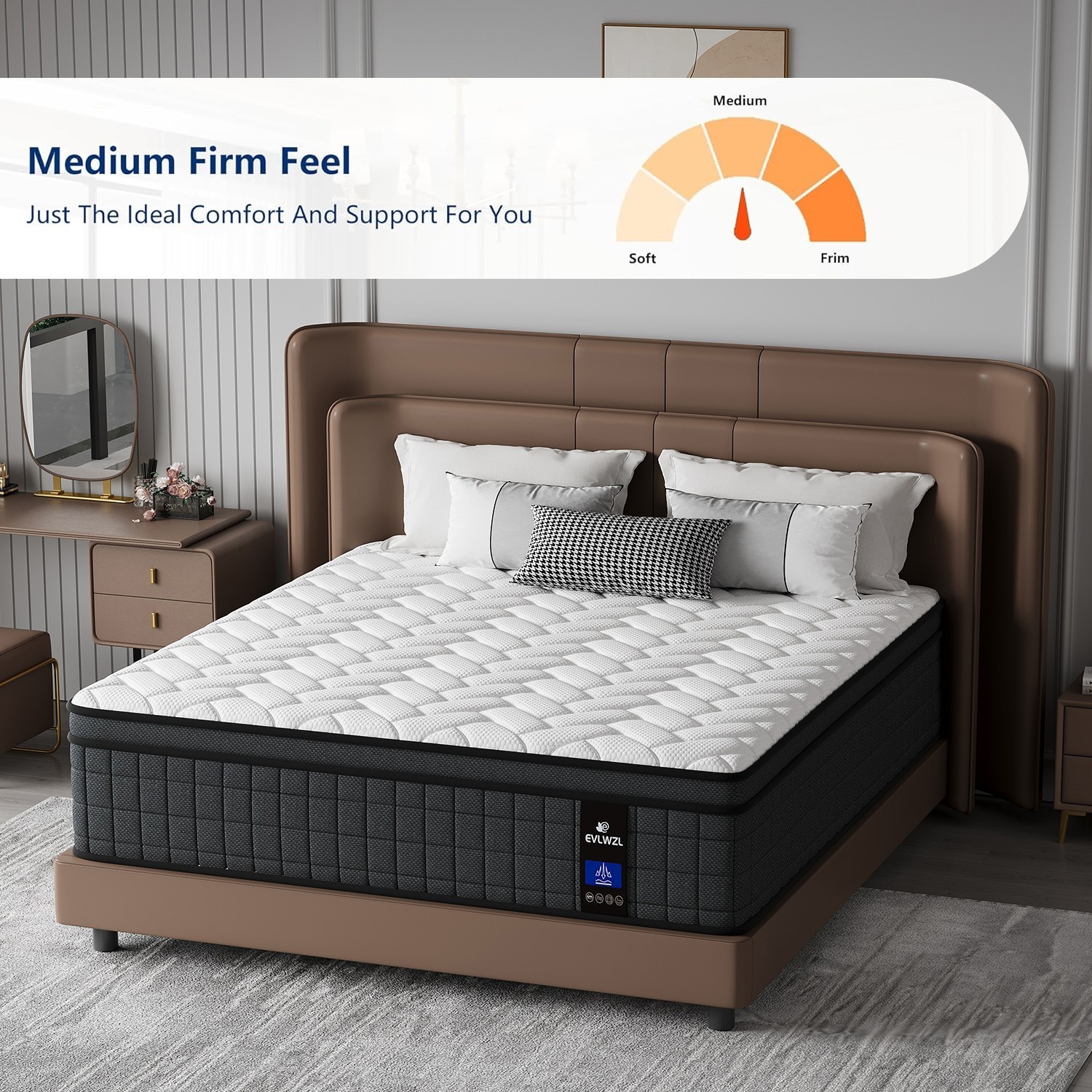 10″12″Twin Full Queen King Size Gel Memory Foam Mattress in a Box, Made in USA