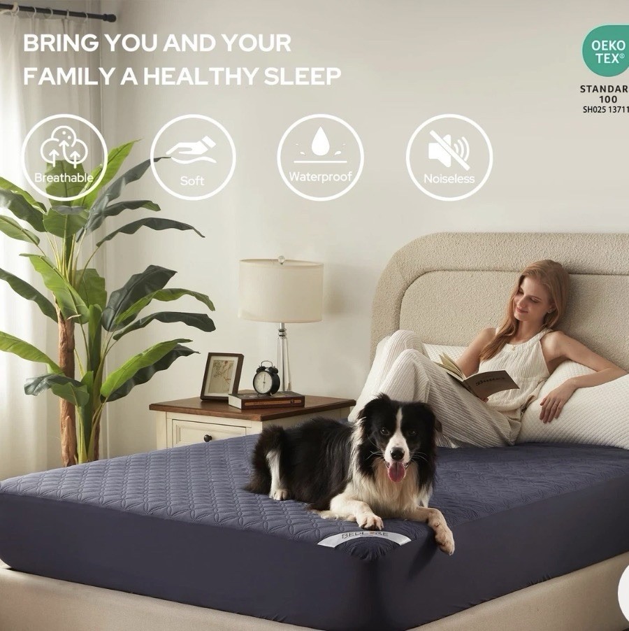 BEDLORE Waterproof Mattress Protector California King-Gray-NEW