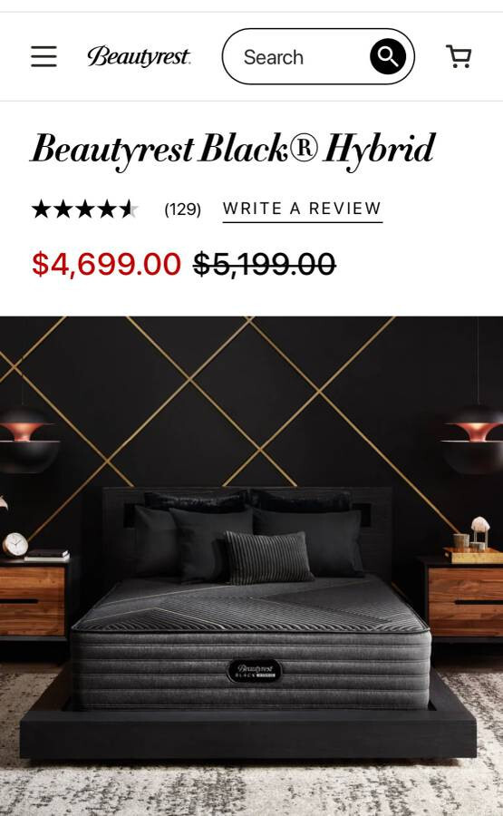 Save $$$$ * Simmons Beautyrest Blk HybridX * King Mattress * Looks/Feels New
