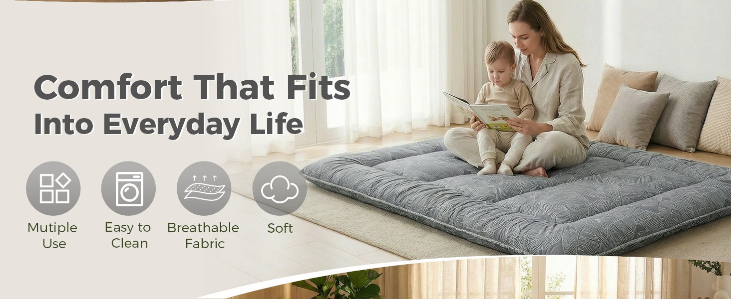 2.5″ Japanese Floor Mattr, Foldable Floor Mattr with