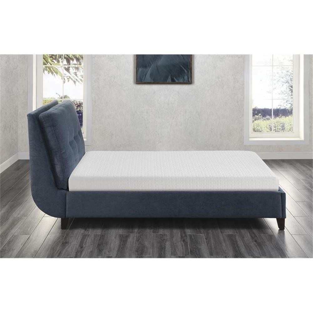 Pemberly Row 8″ Modern Fabric Twin Gel Memory Mattress in White